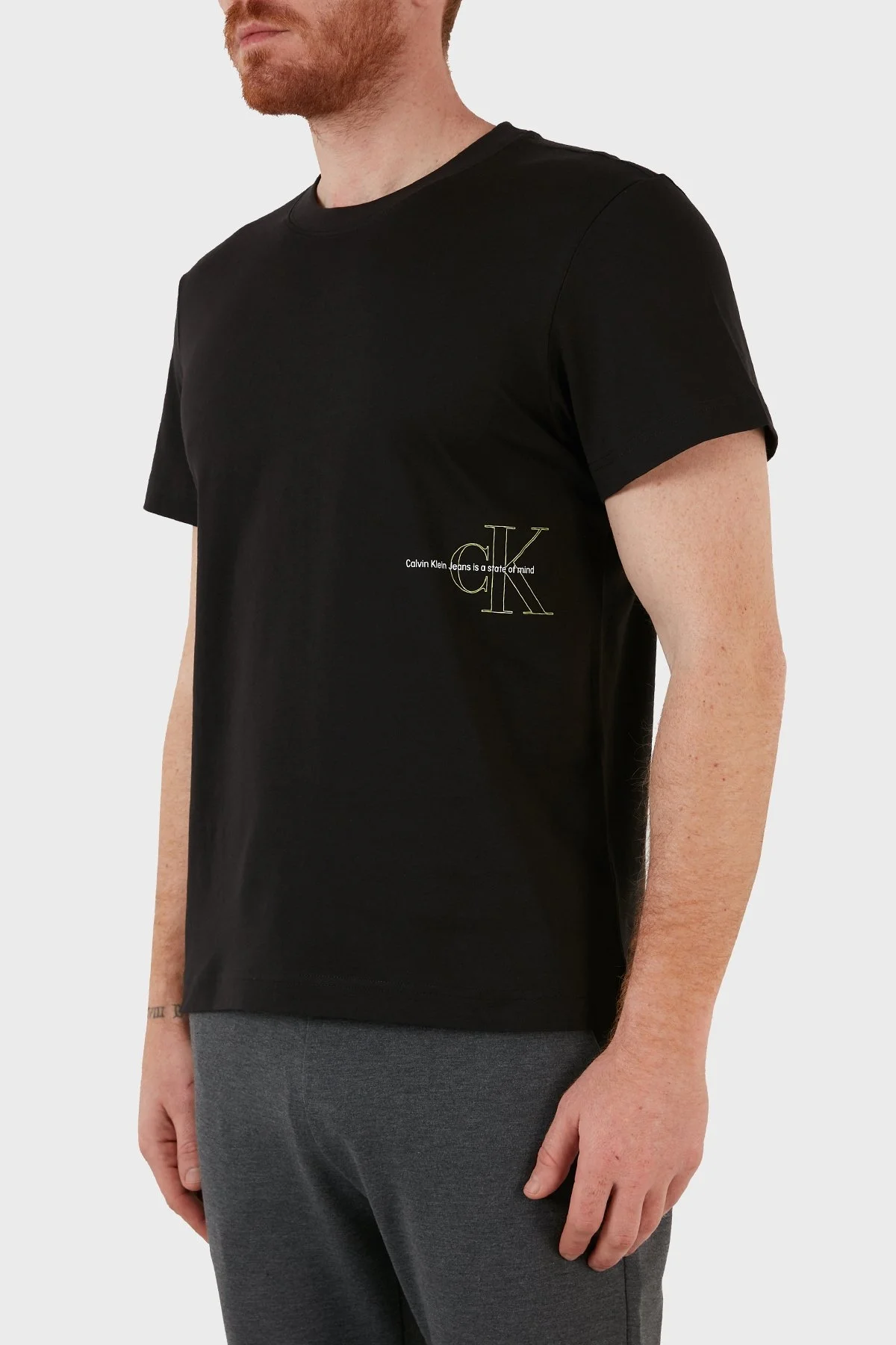 Calvin Klein Pamuklu Regular Fit Bisiklet Yaka Erkek T Shirt J30J320193 BEH SİYAH - 2