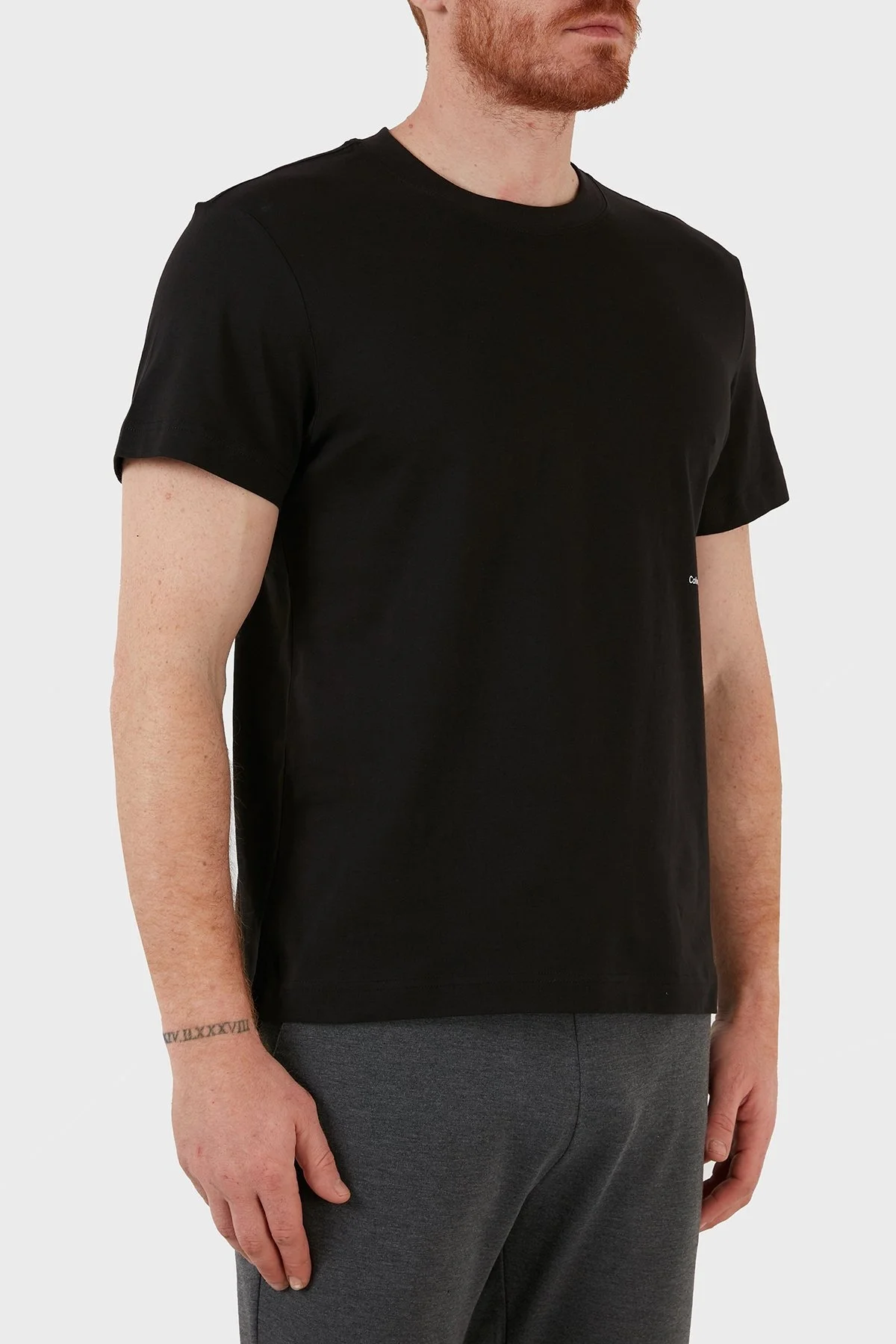 Calvin Klein Pamuklu Regular Fit Bisiklet Yaka Erkek T Shirt J30J320193 BEH SİYAH - 3