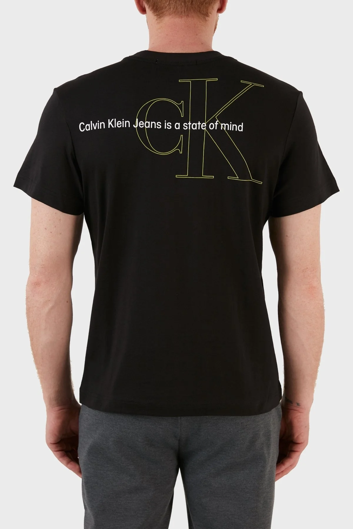 Calvin Klein Pamuklu Regular Fit Bisiklet Yaka Erkek T Shirt J30J320193 BEH SİYAH - 6