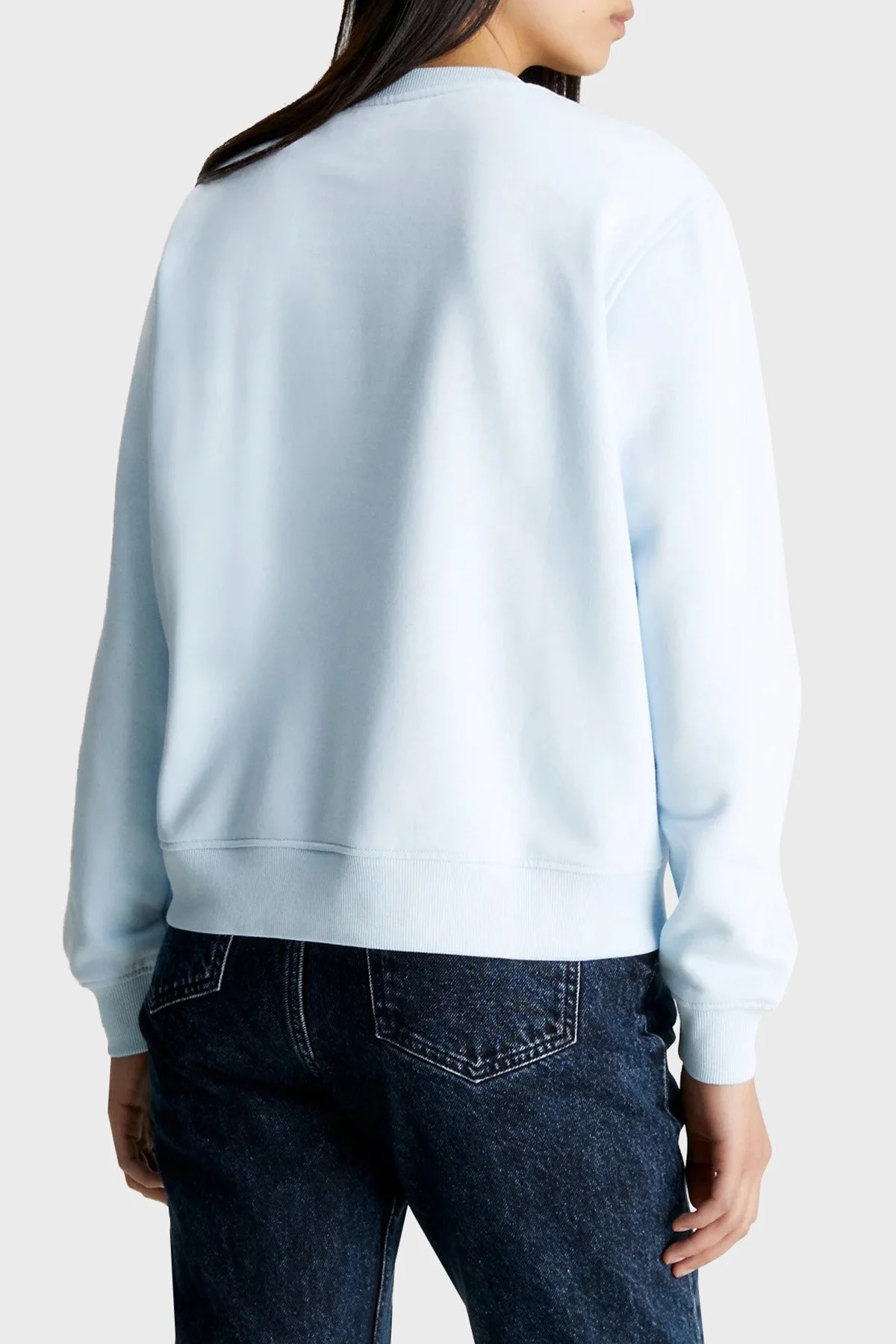 Calvin Klein Pamuklu Regular Fit Bisiklet Yaka J20J222548CYR Bayan Sweat J20J222548 CYR AÇIK MAVİ - 2