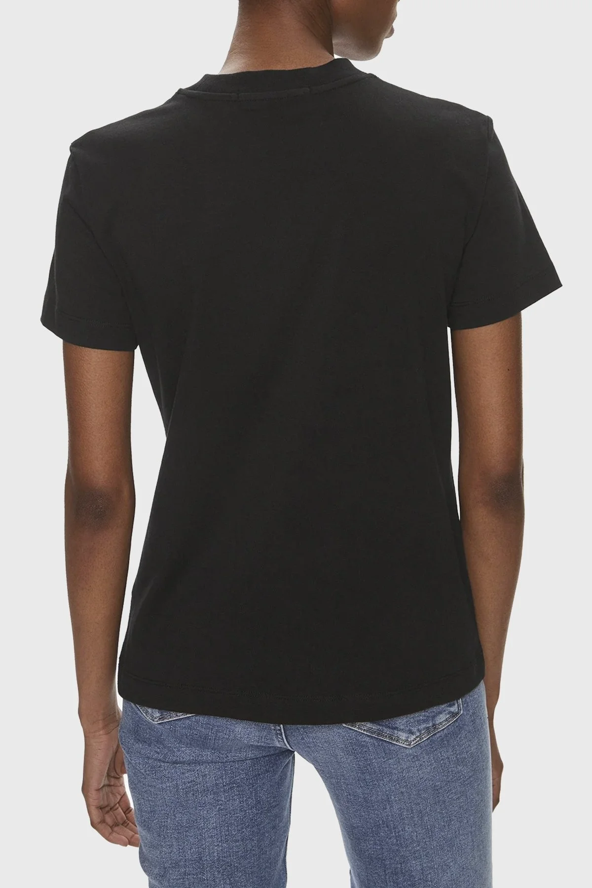 Calvin Klein Pamuklu Regular Fit Bisiklet Yaka J20J223222BEH Bayan T Shirt J20J223222 BEH SİYAH - 2