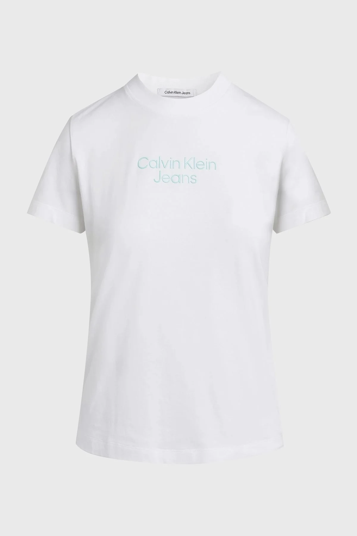 Calvin Klein Pamuklu Regular Fit Bisiklet Yaka J20J223222YAF Bayan T Shirt J20J223222 YAF BEYAZ - 5