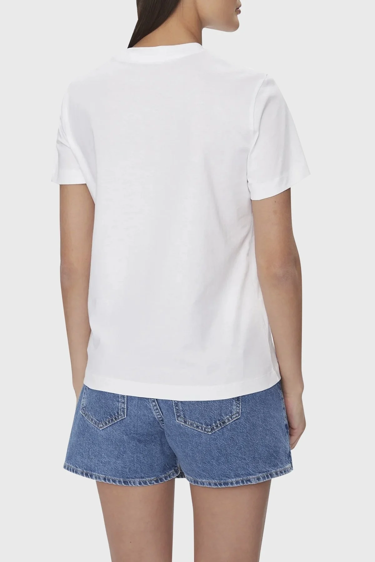 Calvin Klein Pamuklu Regular Fit Bisiklet Yaka J20J223264YAF Bayan T Shirt J20J223264 YAF BEYAZ - 2