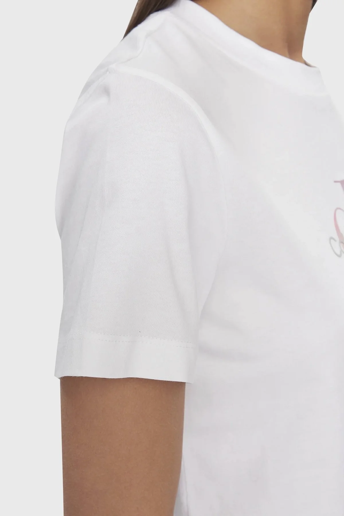 Calvin Klein Pamuklu Regular Fit Bisiklet Yaka J20J223264YAF Bayan T Shirt J20J223264 YAF BEYAZ - 5