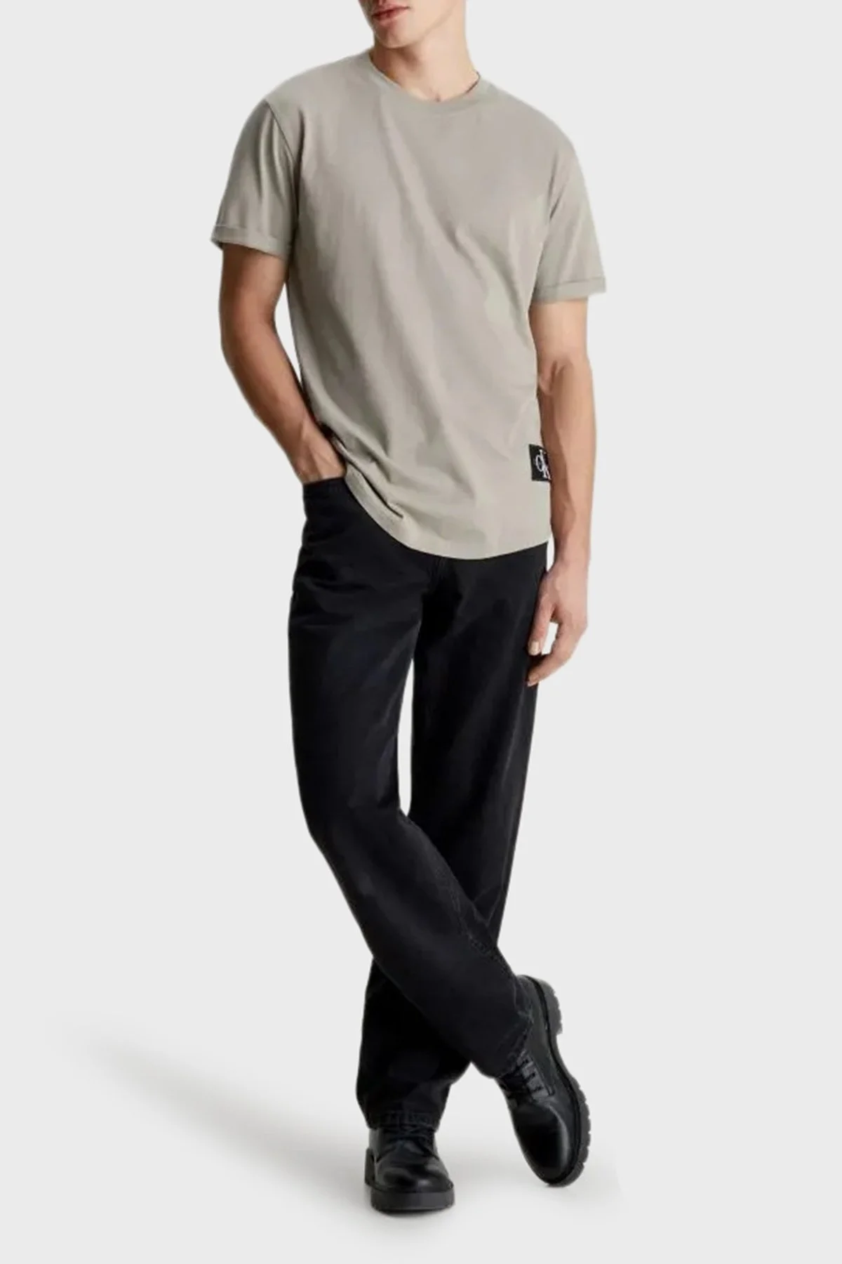 Calvin Klein Pamuklu Regular Fit Bisiklet Yaka J30J323482PBU Erkek T Shirt J30J323482 PBU GRİ - 7