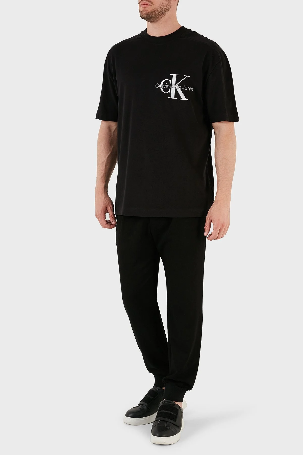 Calvin Klein Pamuklu Regular Fit Bisiklet Yaka J30J323494BEH Erkek T Shirt J30J323494 BEH SİYAH - 4