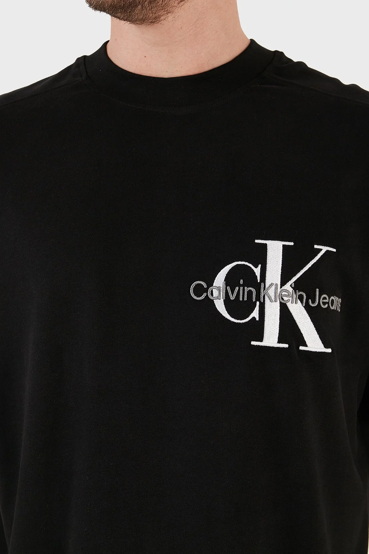 Calvin Klein Pamuklu Regular Fit Bisiklet Yaka J30J323494BEH Erkek T Shirt J30J323494 BEH SİYAH - 6