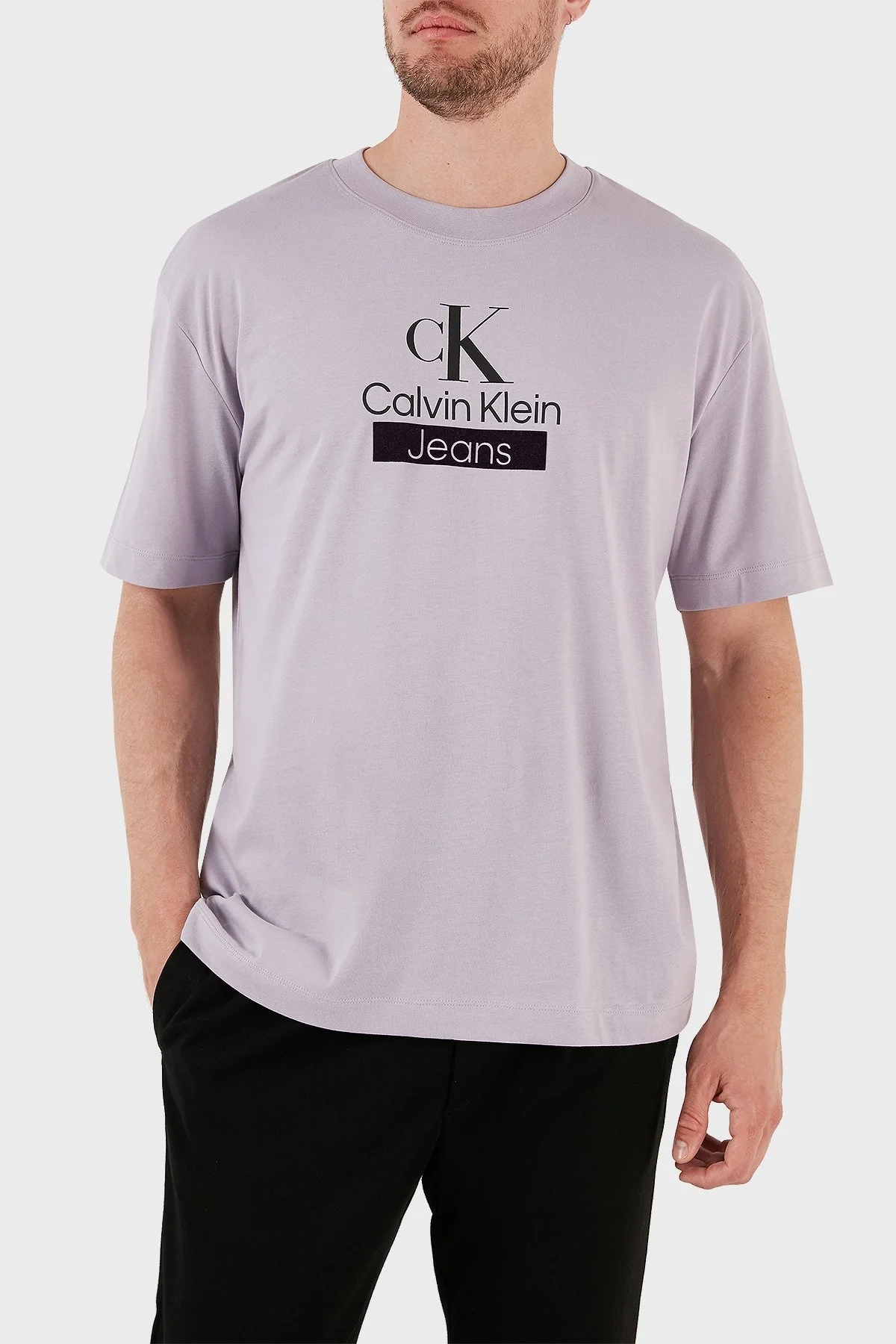 Calvin Klein Pamuklu Regular Fit Bisiklet Yaka J30J323759PC1 Erkek T Shirt J30J323759 PC1 MOR - 1