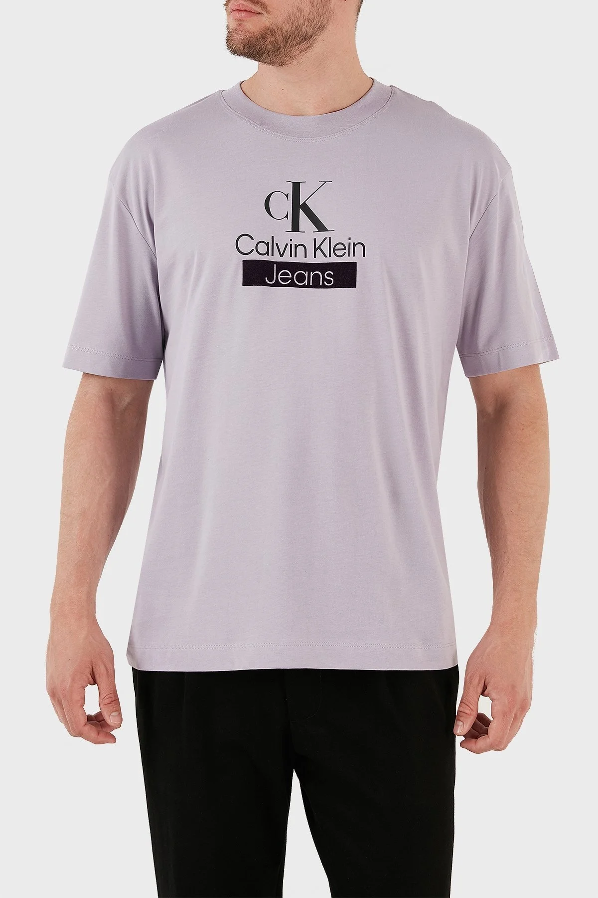 Calvin Klein Pamuklu Regular Fit Bisiklet Yaka J30J323759PC1 Erkek T Shirt J30J323759 PC1 MOR - 3