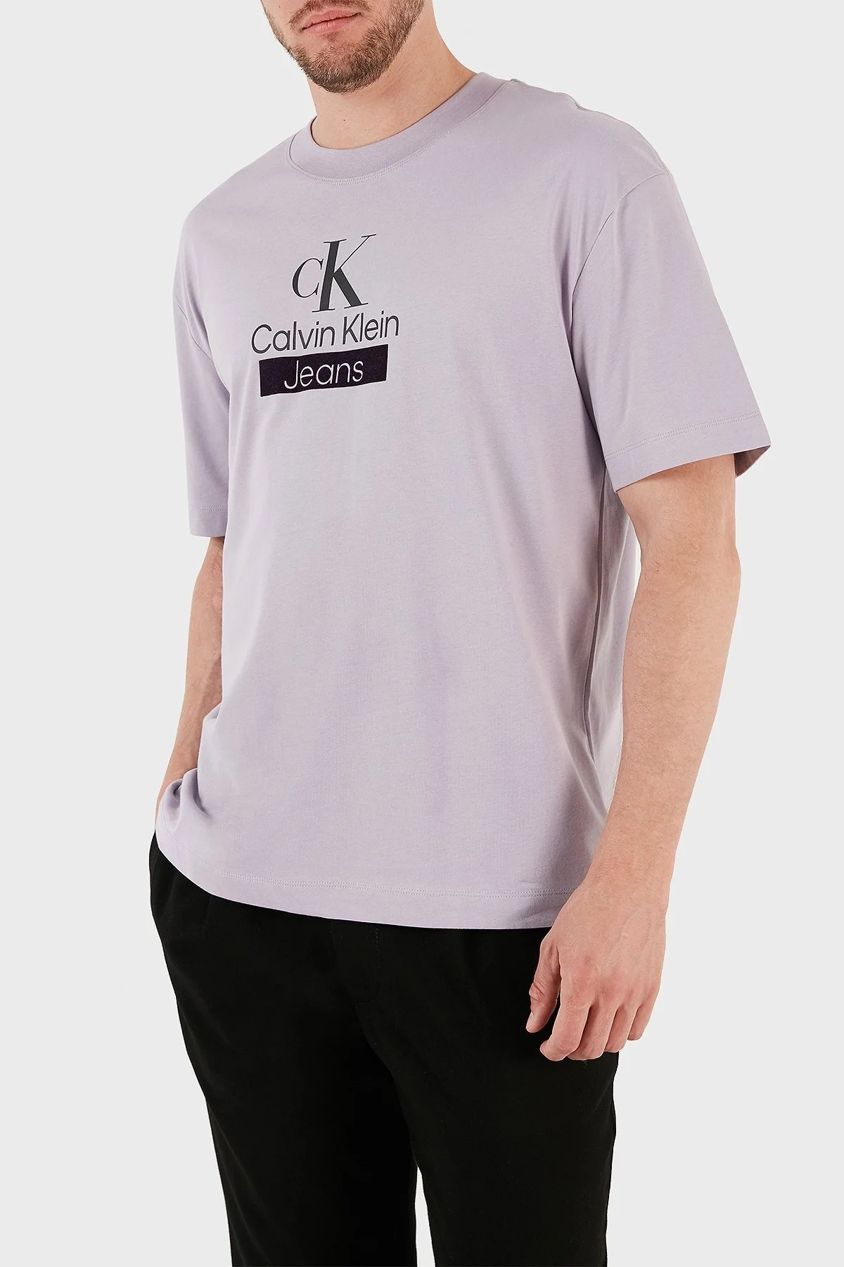 Calvin Klein Pamuklu Regular Fit Bisiklet Yaka J30J323759PC1 Erkek T Shirt J30J323759 PC1 MOR - 4