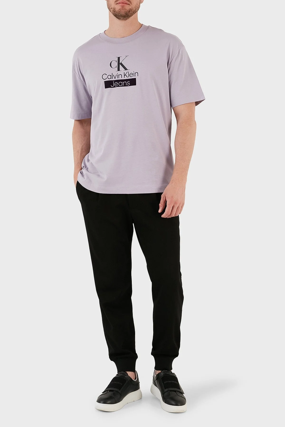 Calvin Klein Pamuklu Regular Fit Bisiklet Yaka J30J323759PC1 Erkek T Shirt J30J323759 PC1 MOR - 5