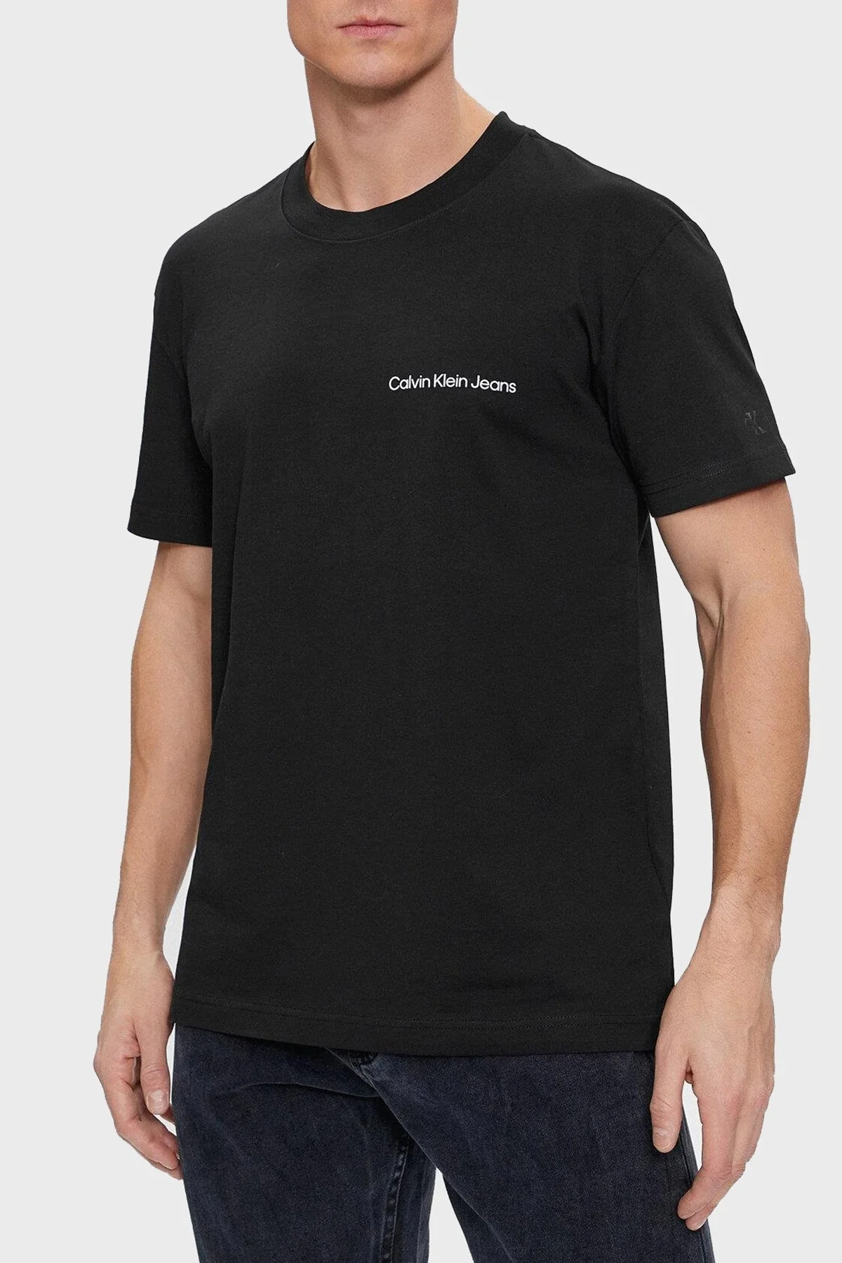 Calvin Klein Pamuklu Regular Fit Bisiklet Yaka J30J324671BEH Erkek T Shirt J30J324671 BEH SİYAH - 1