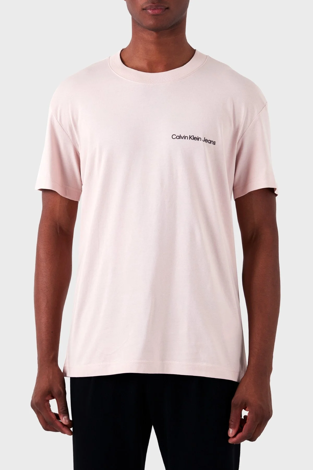 Calvin Klein Pamuklu Regular Fit Bisiklet Yaka J30J324671TF6 Erkek T Shirt J30J324671 TF6 PUDRA - 3