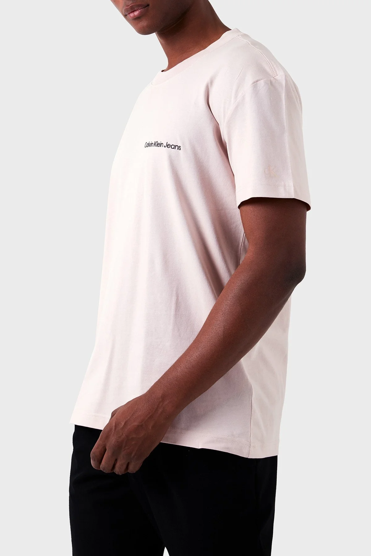 Calvin Klein Pamuklu Regular Fit Bisiklet Yaka J30J324671TF6 Erkek T Shirt J30J324671 TF6 PUDRA - 5