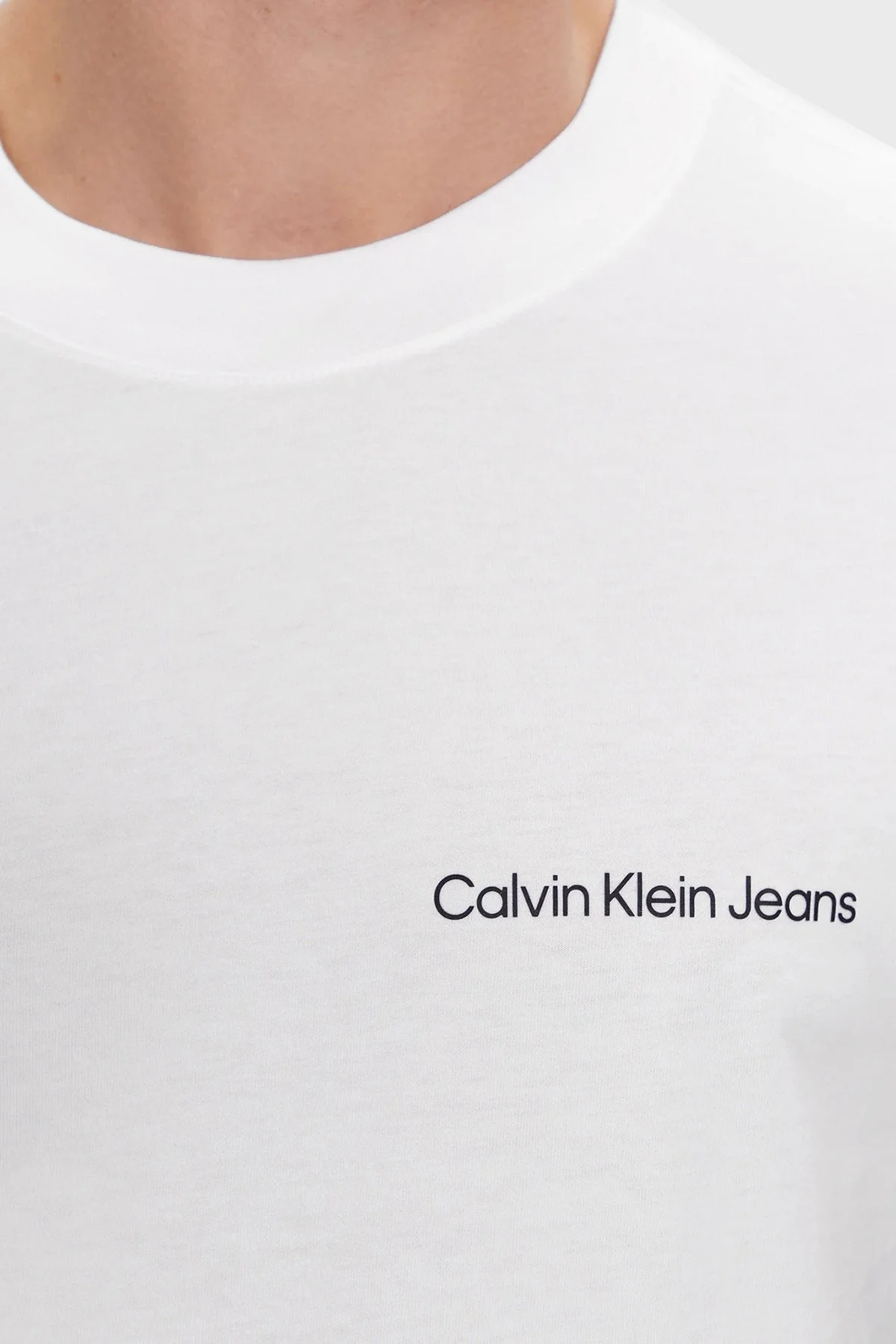 Calvin Klein Pamuklu Regular Fit Bisiklet Yaka J30J324671YAF Erkek T Shirt J30J324671 YAF BEYAZ - 5