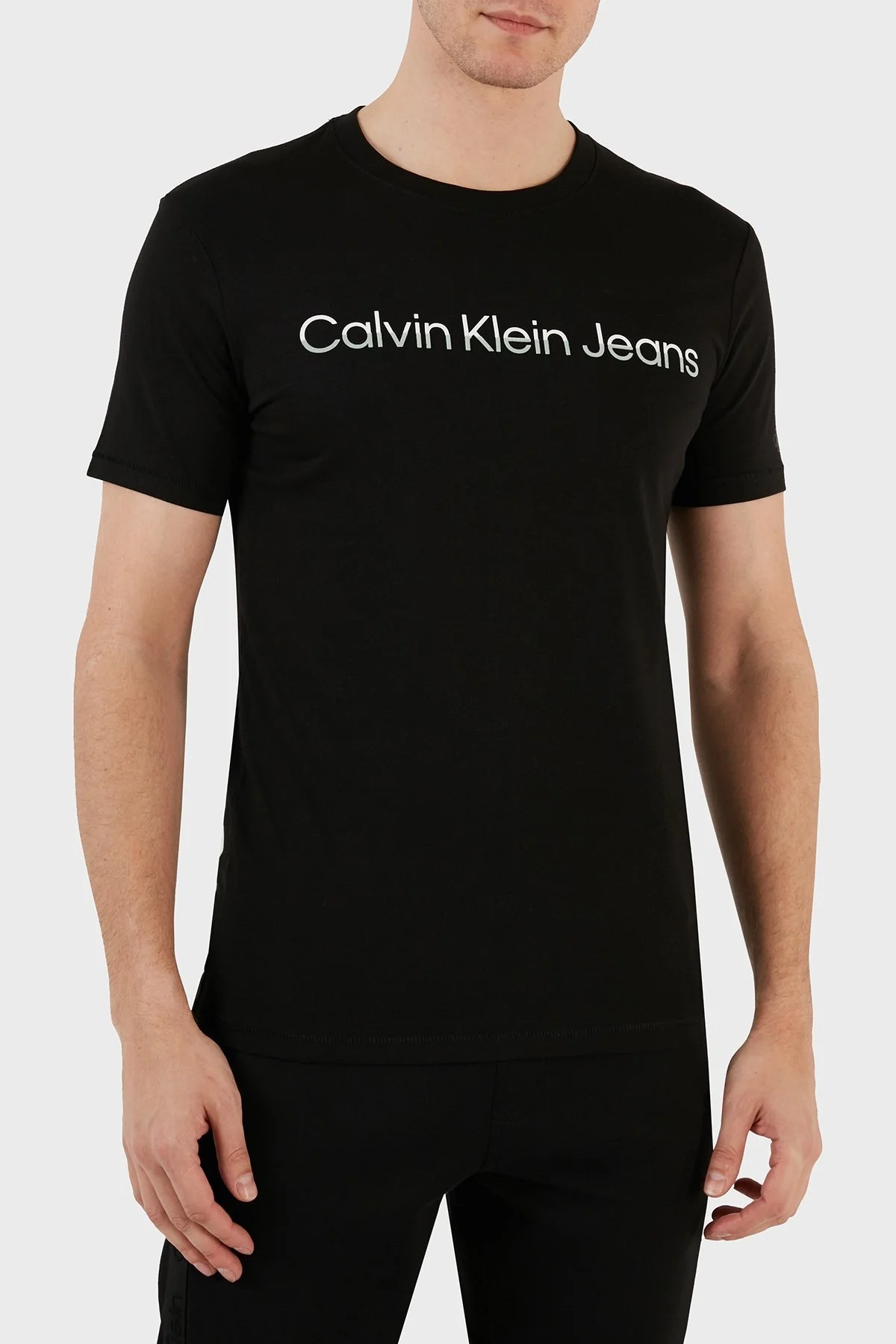 Calvin Klein Pamuklu Regular Fit Bisiklet Yaka J30J324682BEH Erkek T Shirt J30J324682 BEH SİYAH - 3