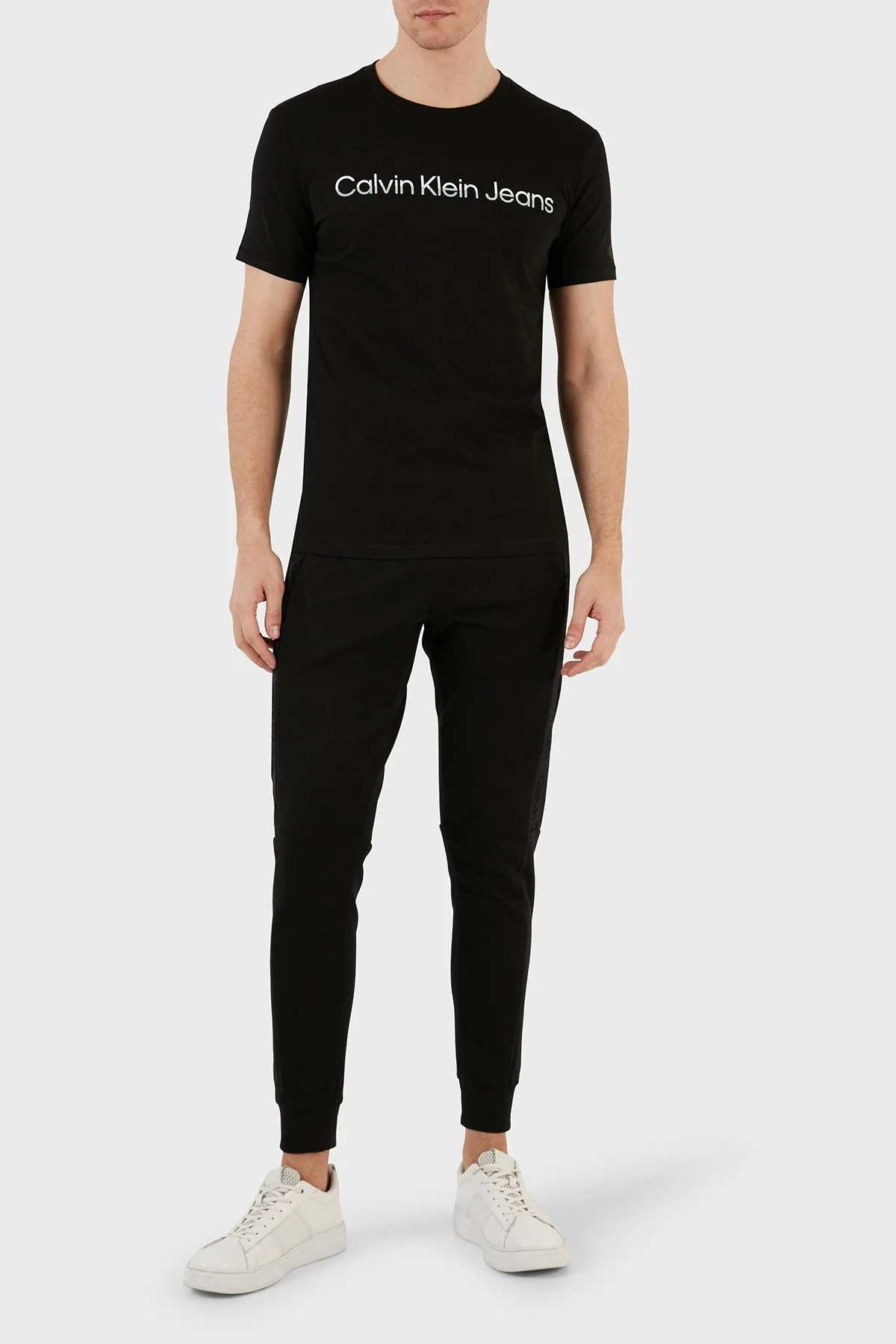 Calvin Klein Pamuklu Regular Fit Bisiklet Yaka J30J324682BEH Erkek T Shirt J30J324682 BEH SİYAH - 5