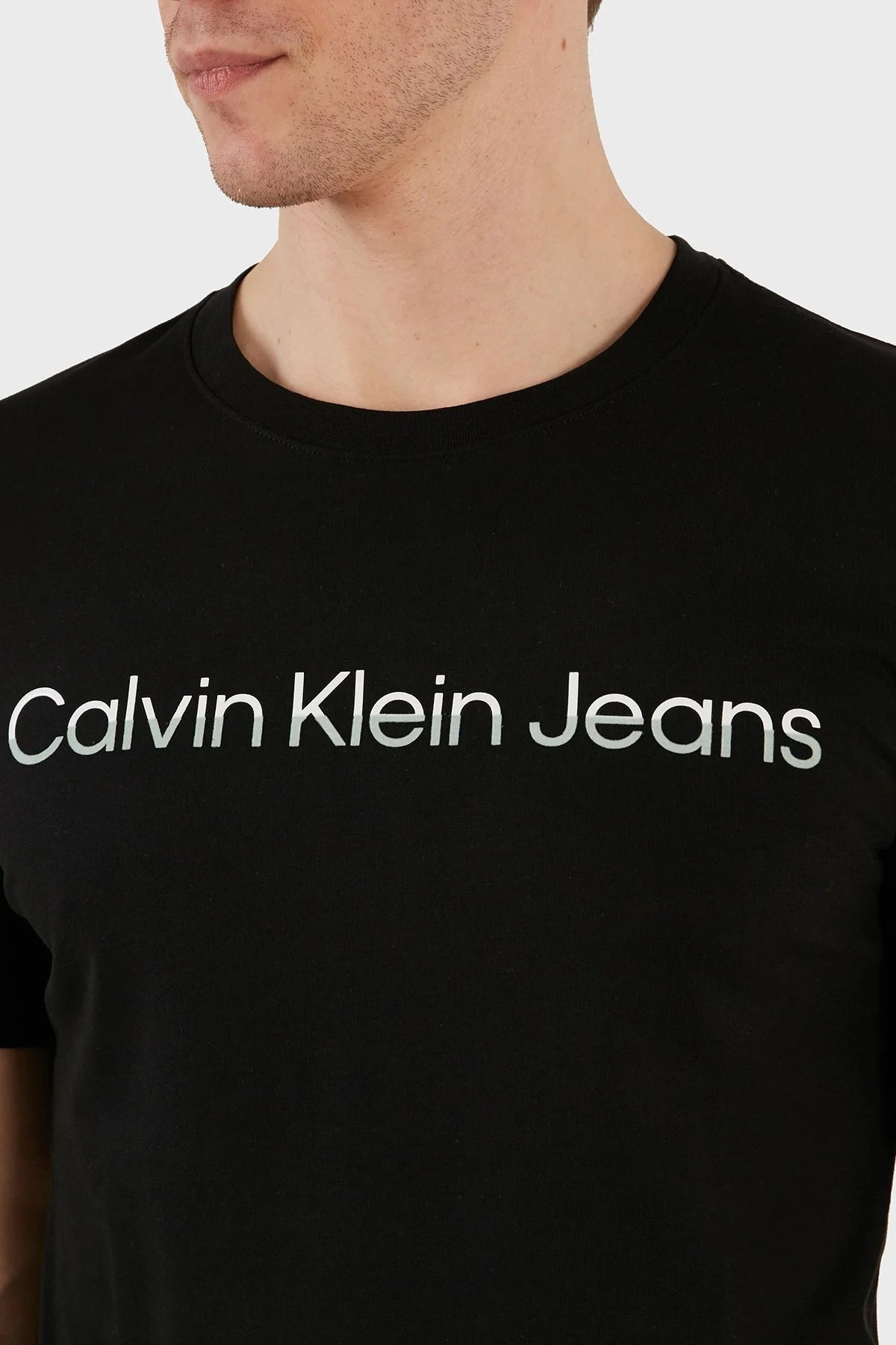 Calvin Klein Pamuklu Regular Fit Bisiklet Yaka J30J324682BEH Erkek T Shirt J30J324682 BEH SİYAH - 6