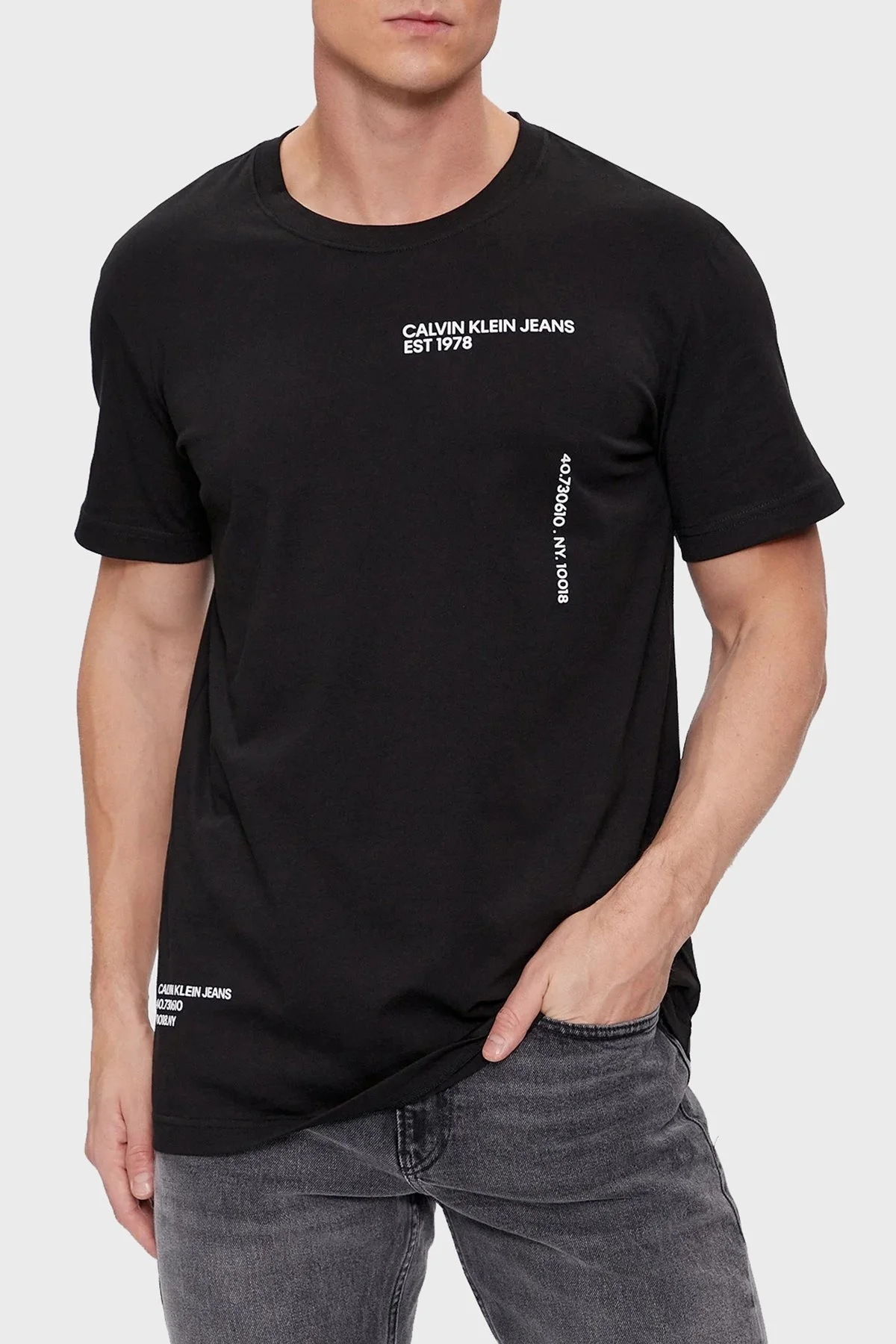 Calvin Klein Pamuklu Regular Fit Bisiklet Yaka J30J325065BEH Erkek T Shirt J30J325065 BEH SİYAH - 1