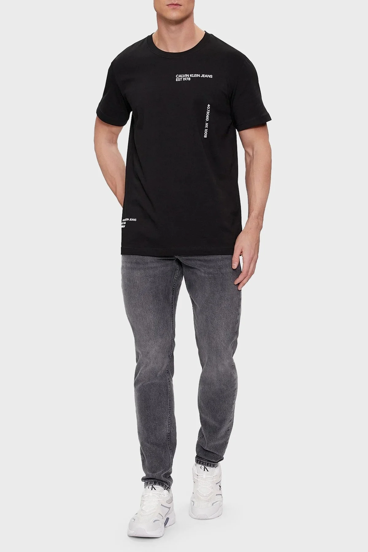 Calvin Klein Pamuklu Regular Fit Bisiklet Yaka J30J325065BEH Erkek T Shirt J30J325065 BEH SİYAH - 3