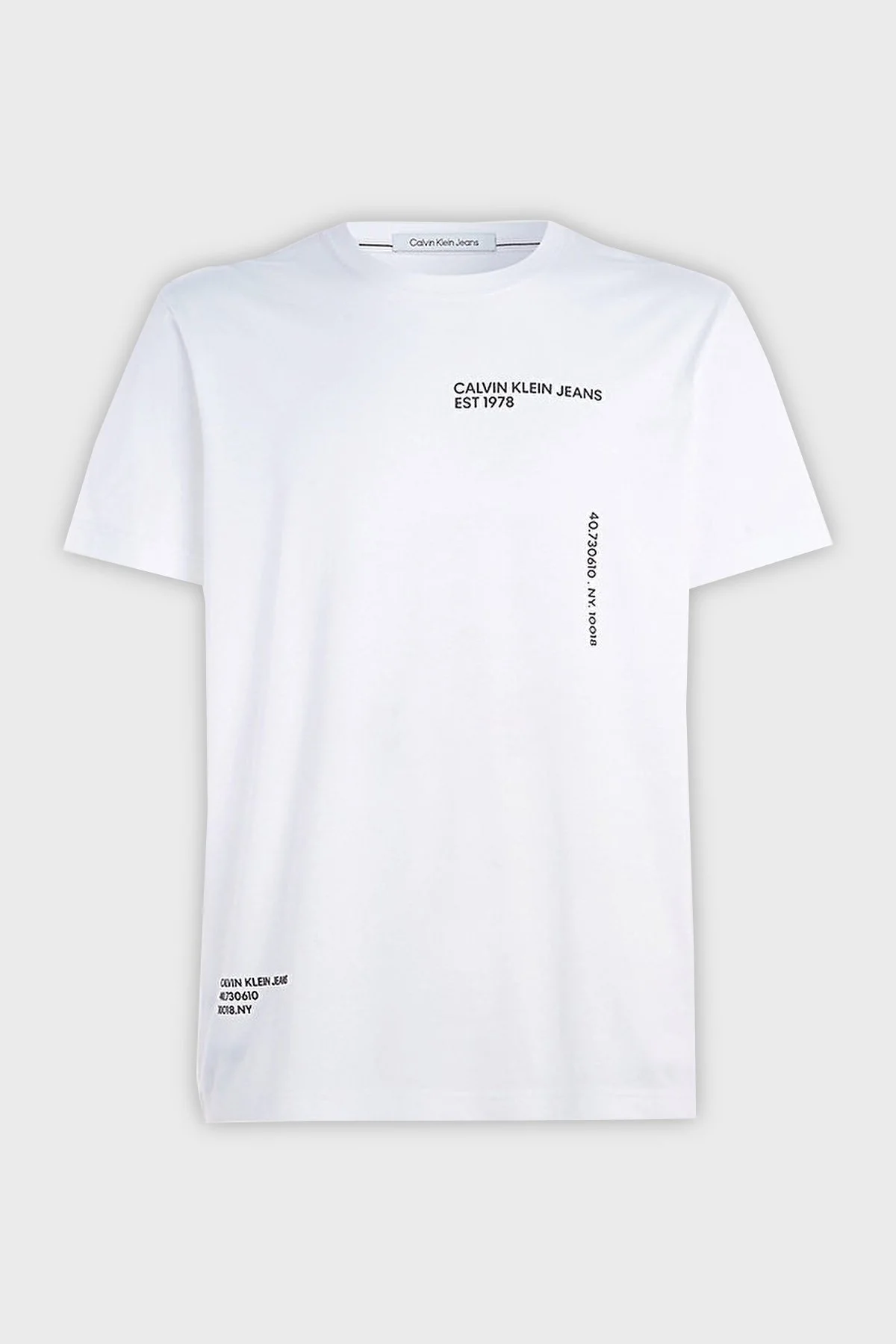 Calvin Klein Pamuklu Regular Fit Bisiklet Yaka J30J325065YAF Erkek T Shirt J30J325065 YAF BEYAZ - 5