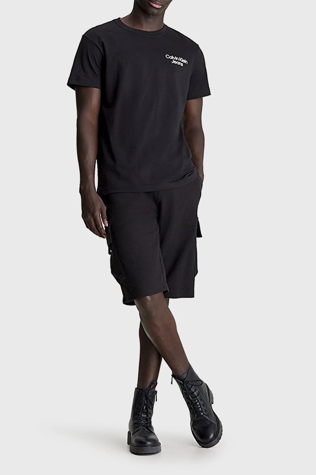 Calvin Klein Pamuklu Regular Fit Bisiklet Yaka J30J325186BEH Erkek T Shirt J30J325186 BEH SİYAH - 3