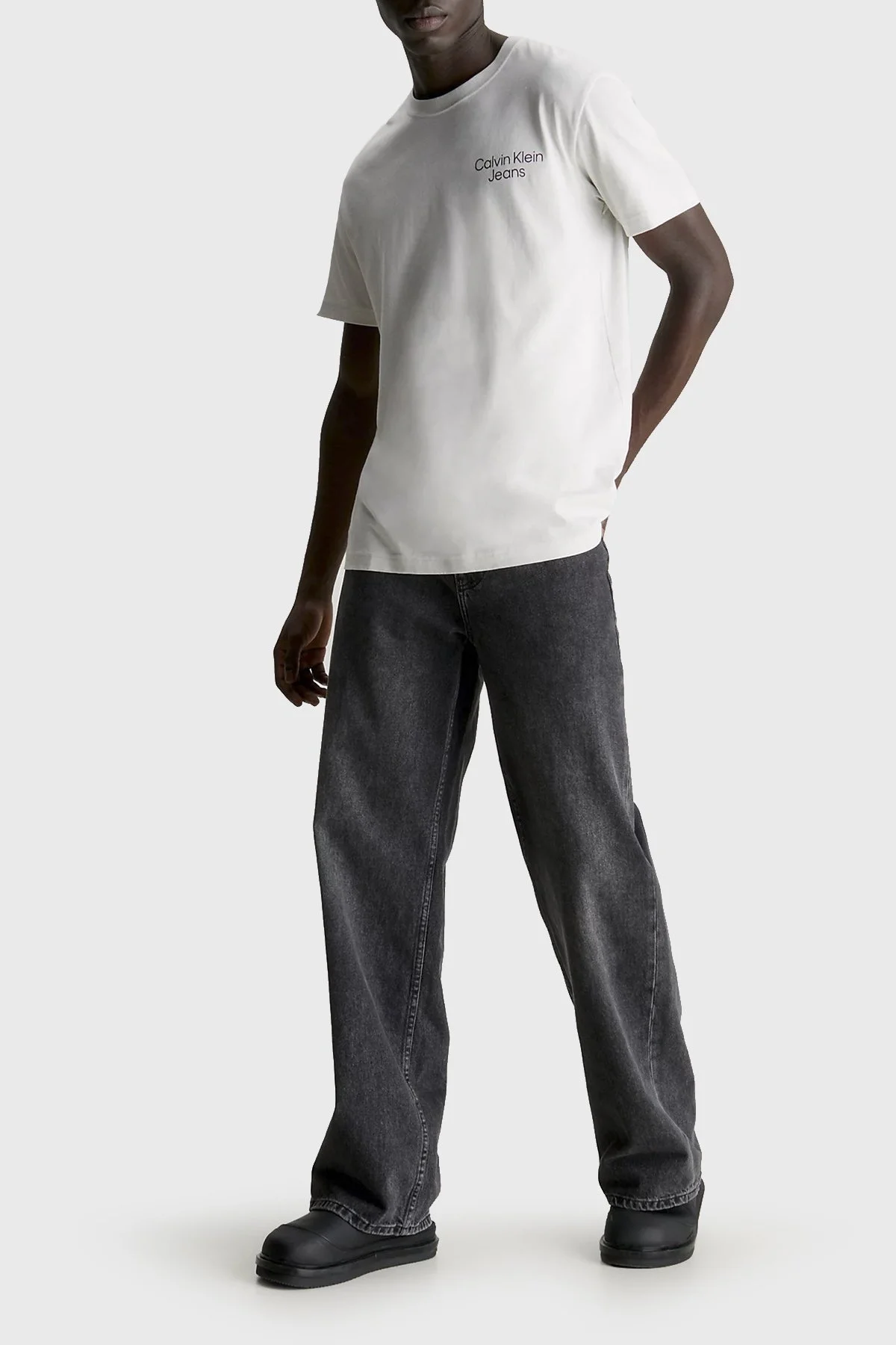 Calvin Klein Pamuklu Regular Fit Bisiklet Yaka J30J325186PC8 Erkek T Shirt J30J325186 PC8 AÇIK GRİ - 3