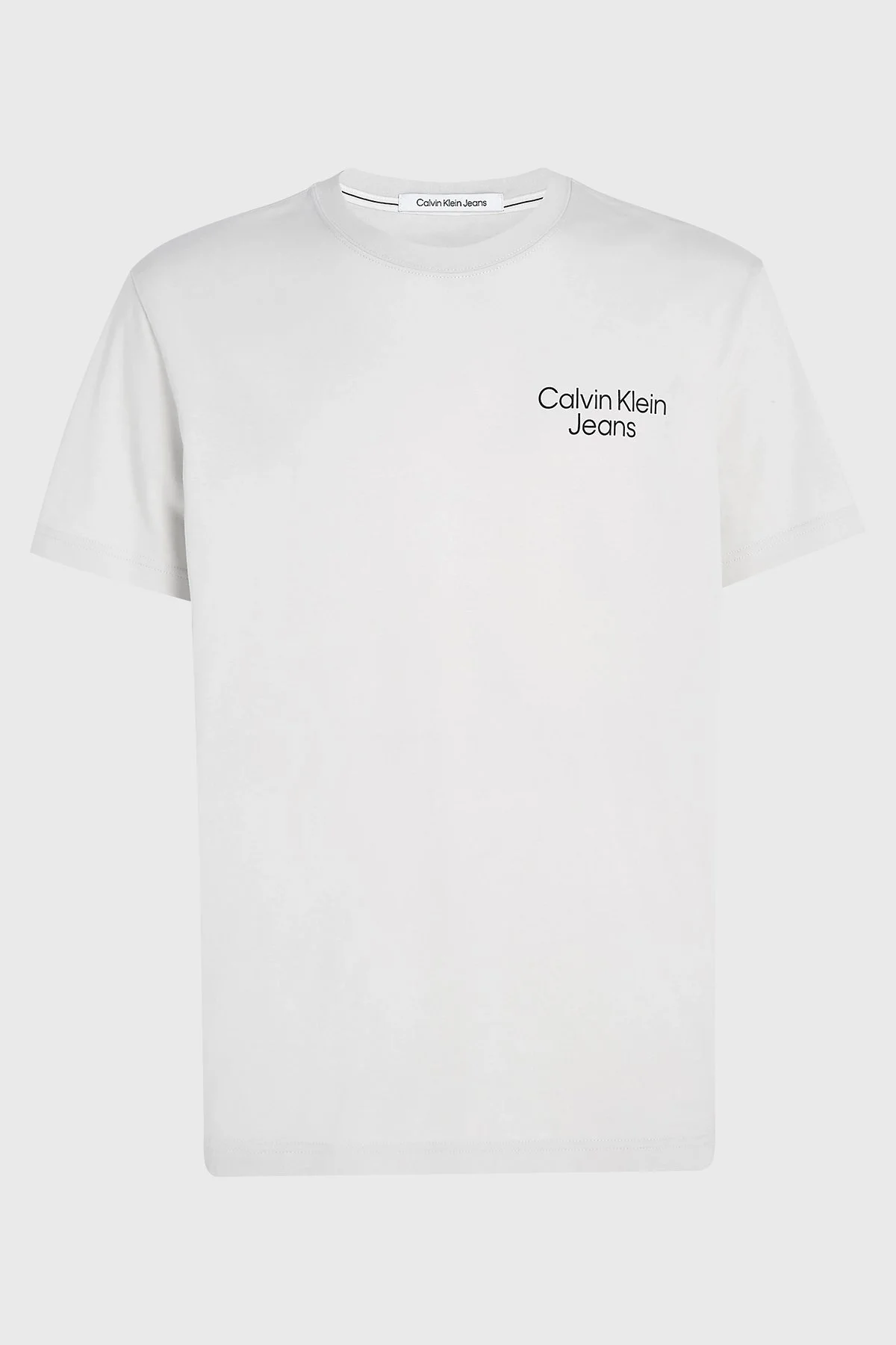 Calvin Klein Pamuklu Regular Fit Bisiklet Yaka J30J325186PC8 Erkek T Shirt J30J325186 PC8 AÇIK GRİ - 4