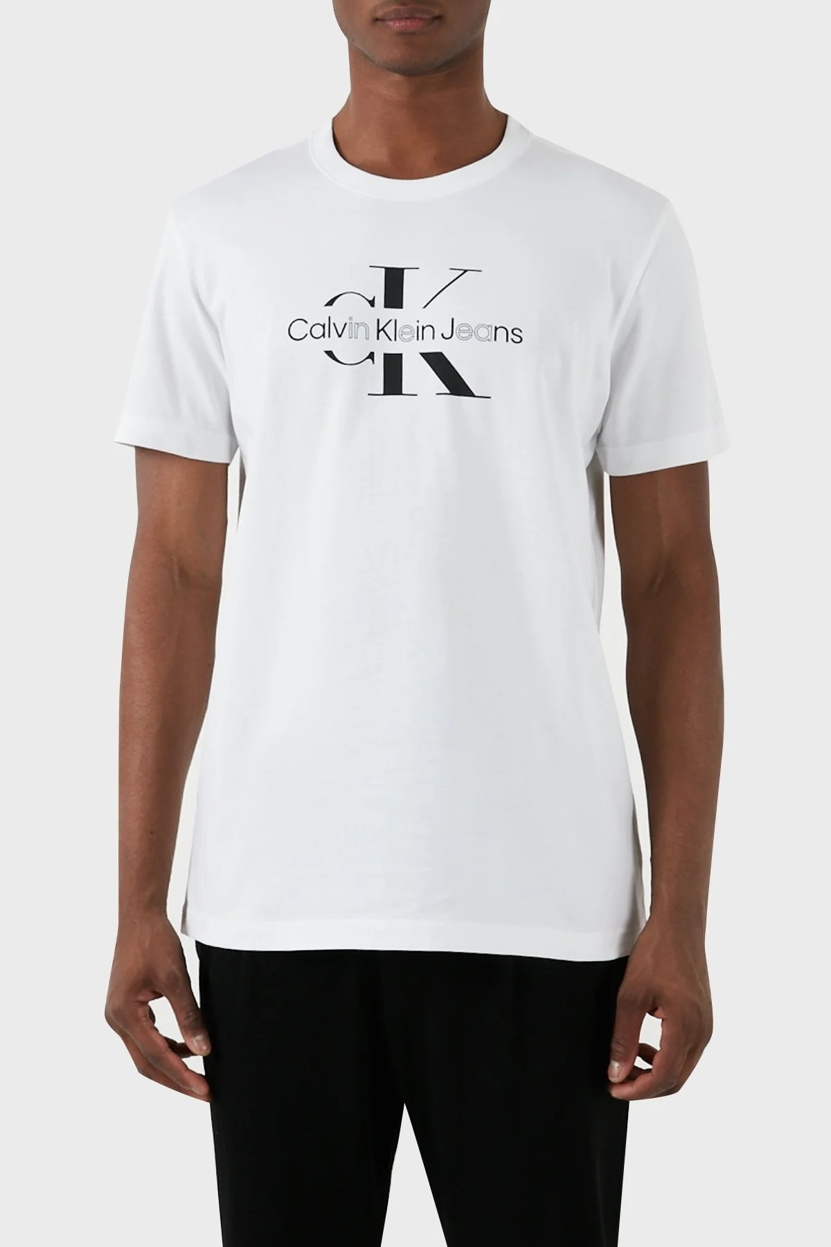 Calvin Klein Pamuklu Regular Fit Bisiklet Yaka J30J325190YAF Erkek T Shirt J30J325190 YAF BEYAZ - 2