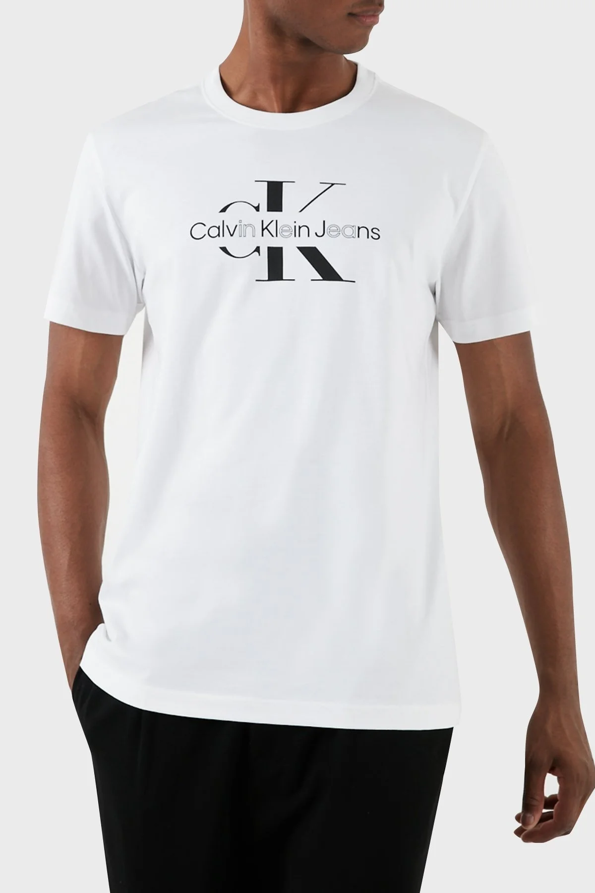Calvin Klein Pamuklu Regular Fit Bisiklet Yaka J30J325190YAF Erkek T Shirt J30J325190 YAF BEYAZ - 6