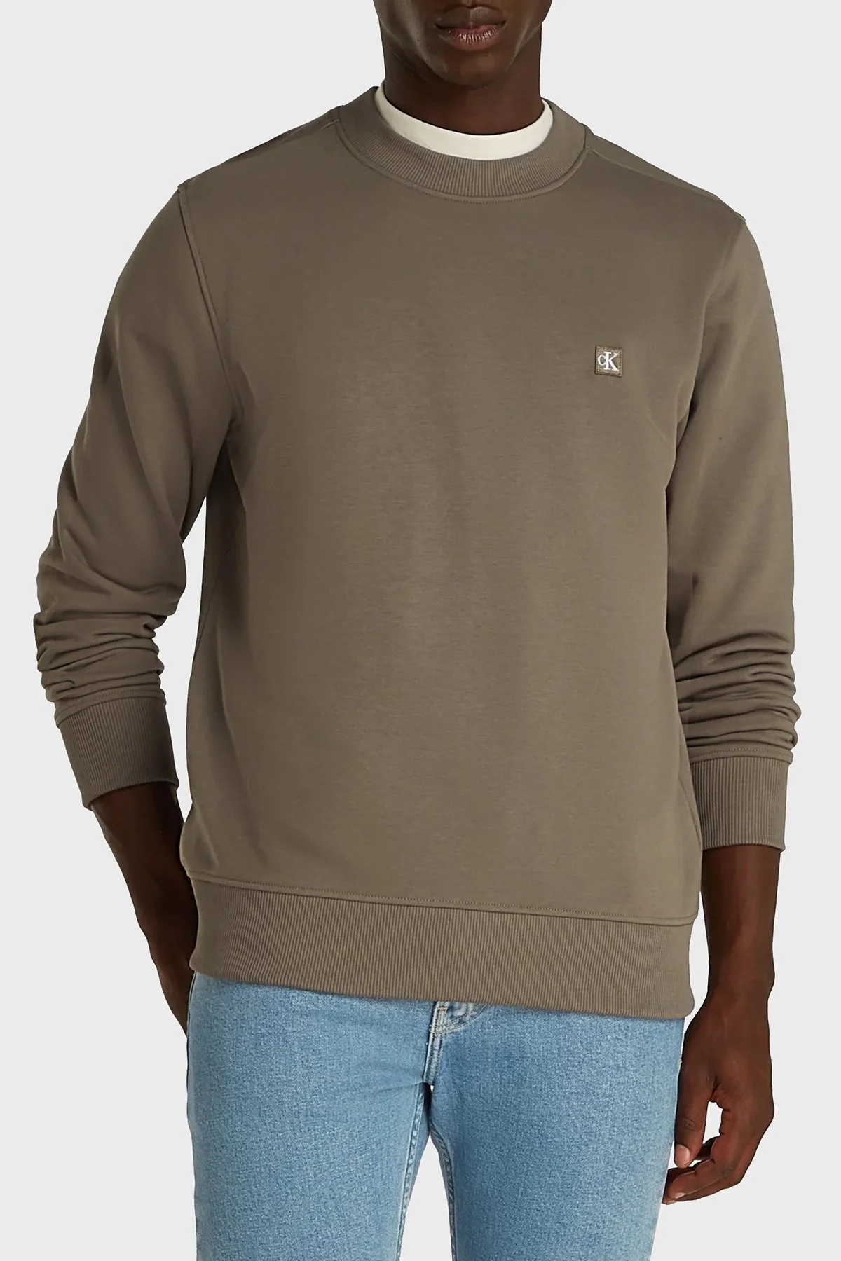 Calvin Klein Pamuklu Regular Fit Bisiklet Yaka J30J325270PBX Erkek Sweat J30J325270 PBX KAHVE - 1