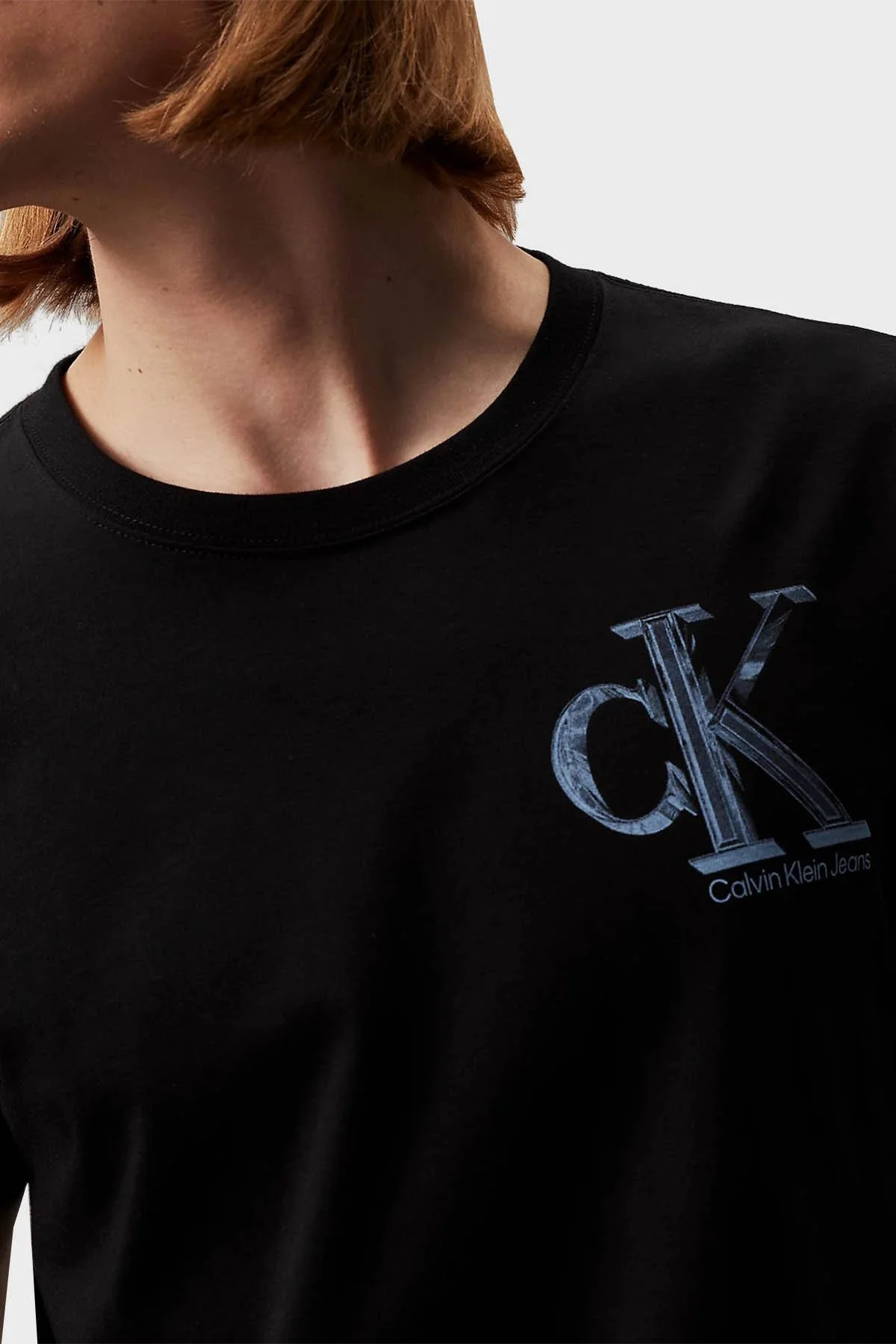 Calvin Klein Pamuklu Regular Fit Bisiklet Yaka J30J325498BEH Erkek T Shirt J30J325498 BEH SİYAH - 3