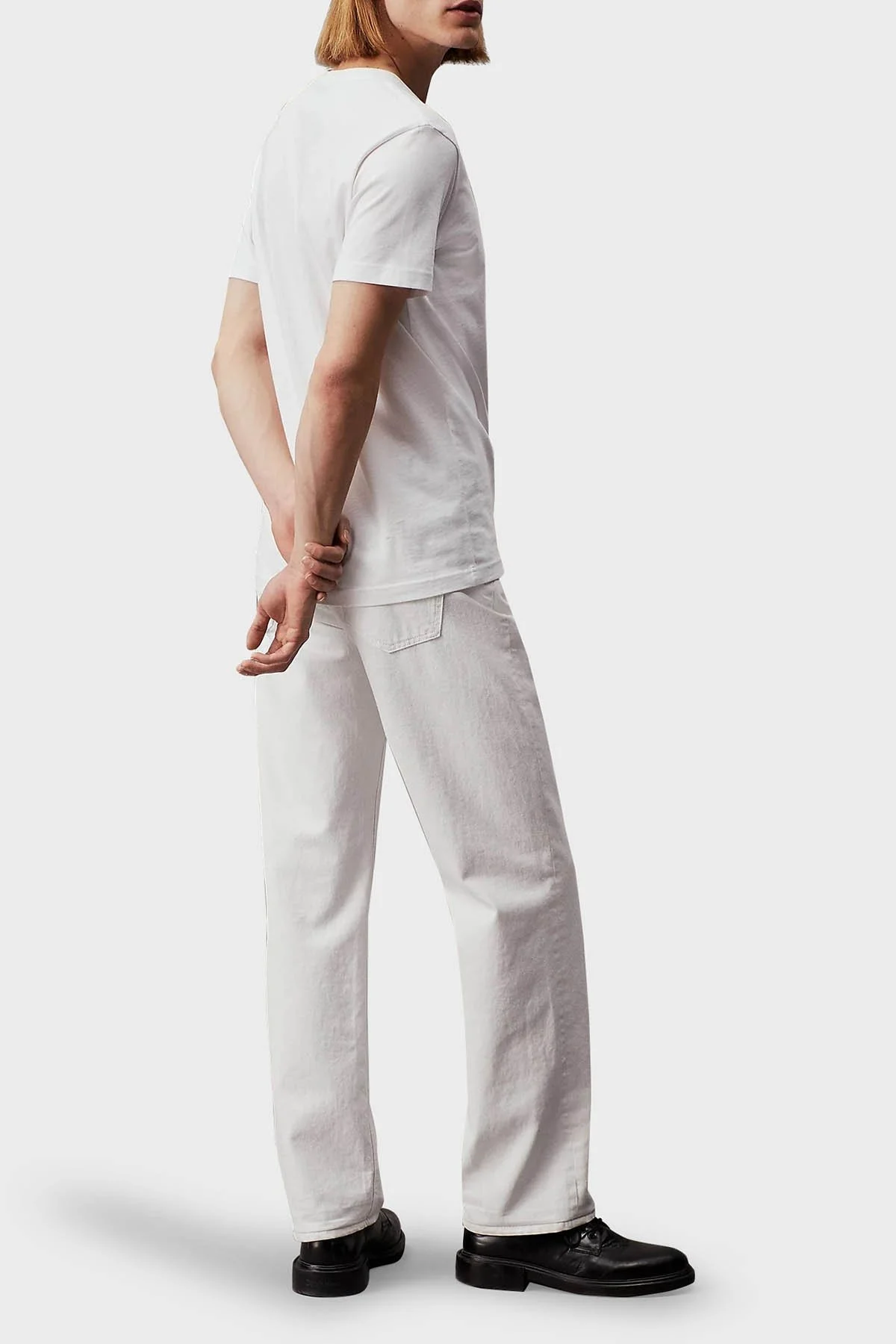 Calvin Klein Pamuklu Regular Fit Bisiklet Yaka J30J325498YAF Erkek T Shirt J30J325498 YAF BEYAZ - 7