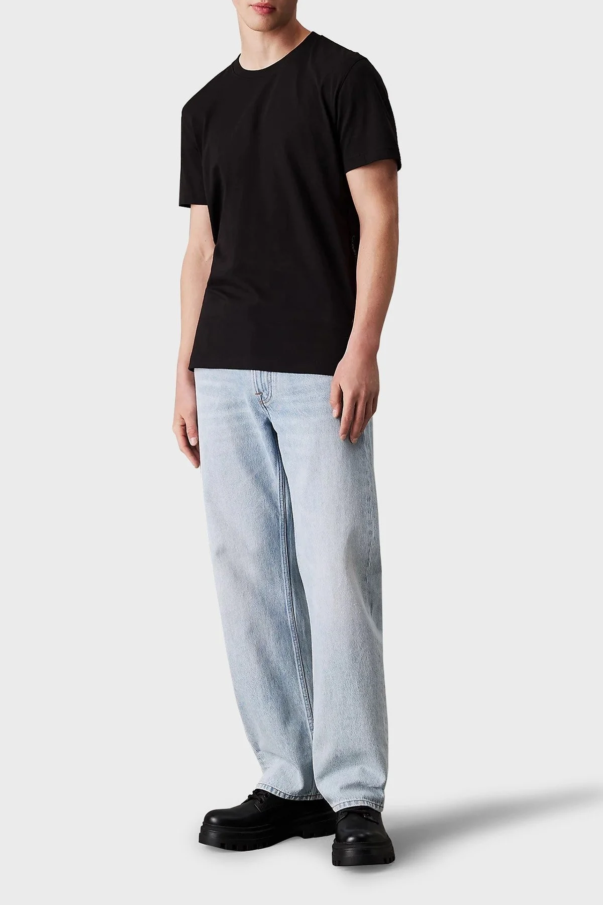 Calvin Klein Pamuklu Regular Fit Bisiklet Yaka J30J326159BEH Erkek T Shirt J30J326159 BEH SİYAH - 6