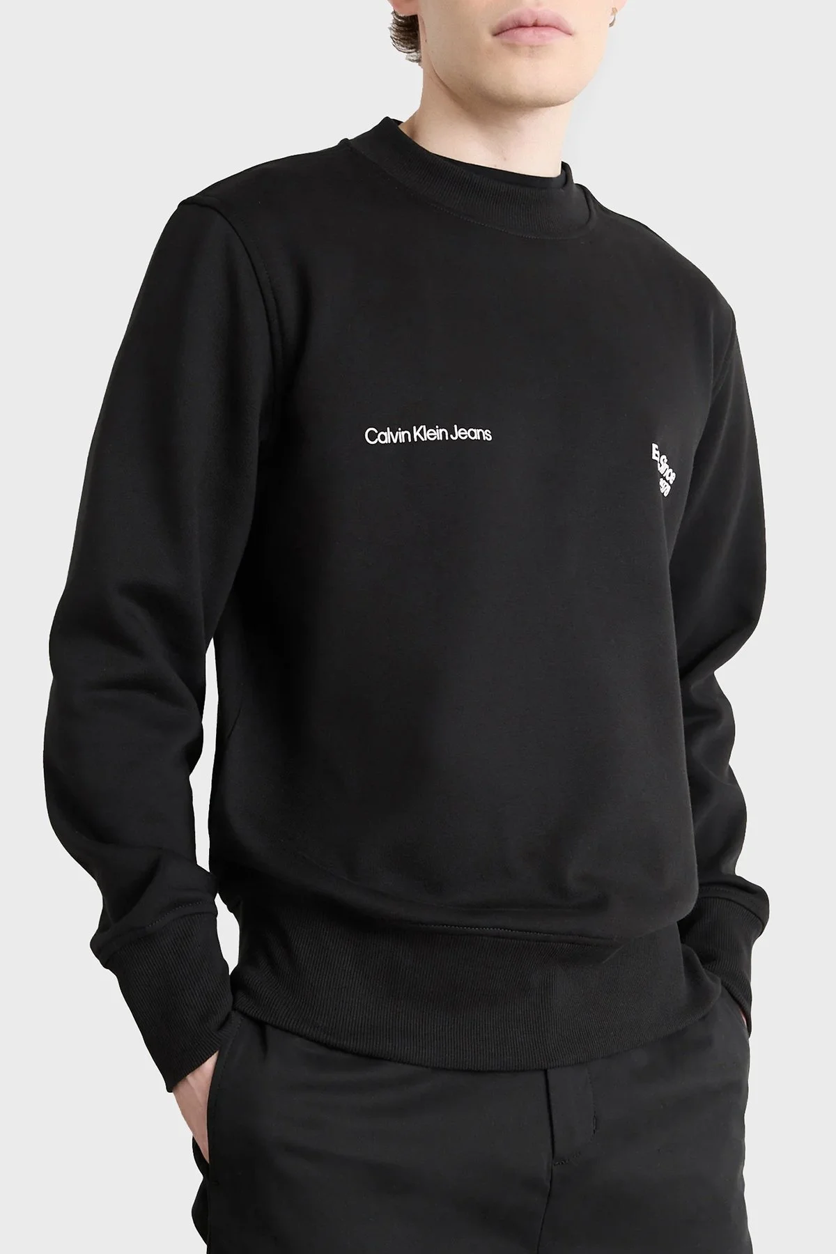 Calvin Klein Pamuklu Regular Fit Bisiklet Yaka J30J326877BEH Erkek Sweat J30J326877 BEH SİYAH - 7