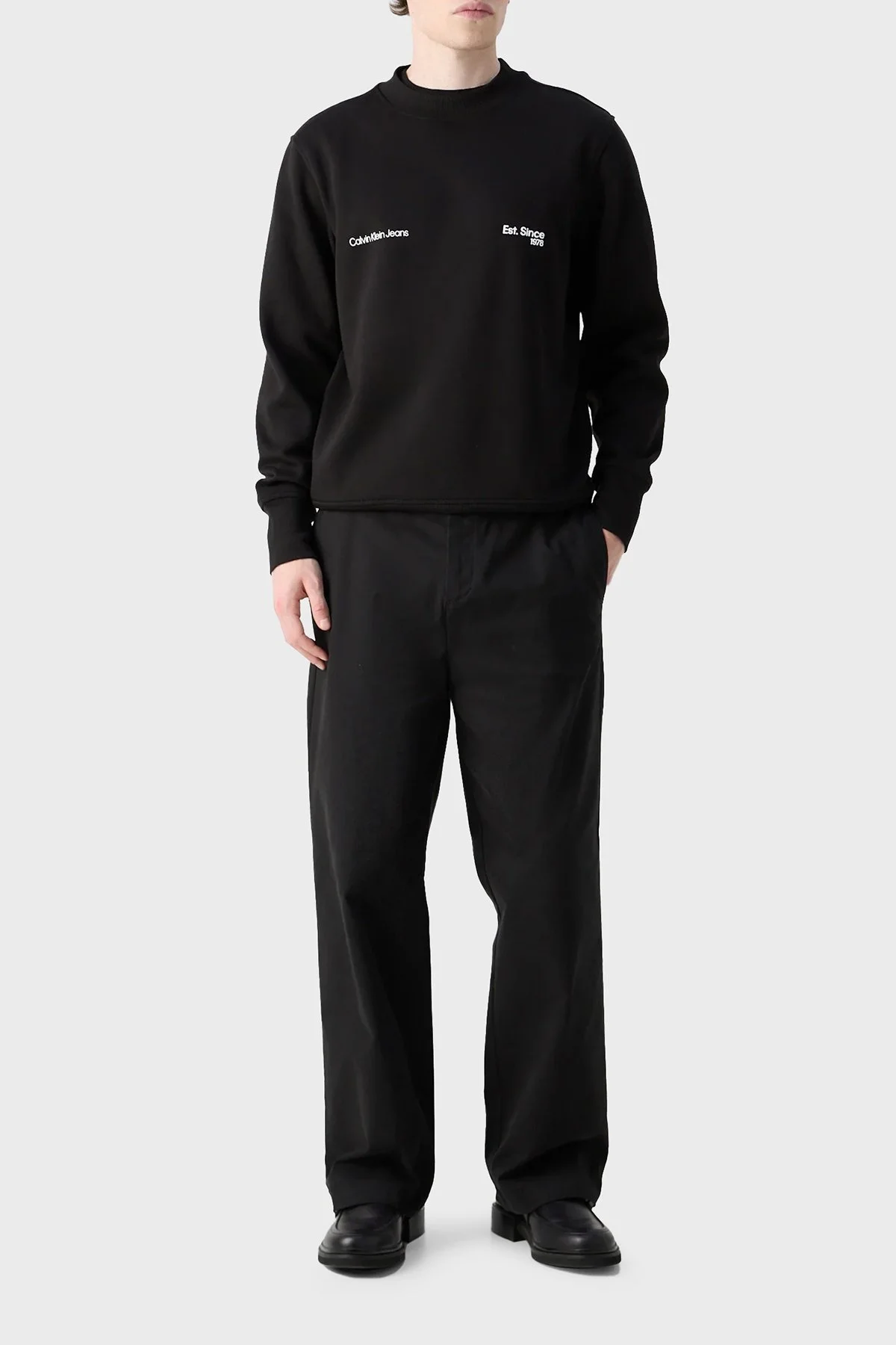 Calvin Klein Pamuklu Regular Fit Bisiklet Yaka J30J326877BEH Erkek Sweat J30J326877 BEH SİYAH - 8