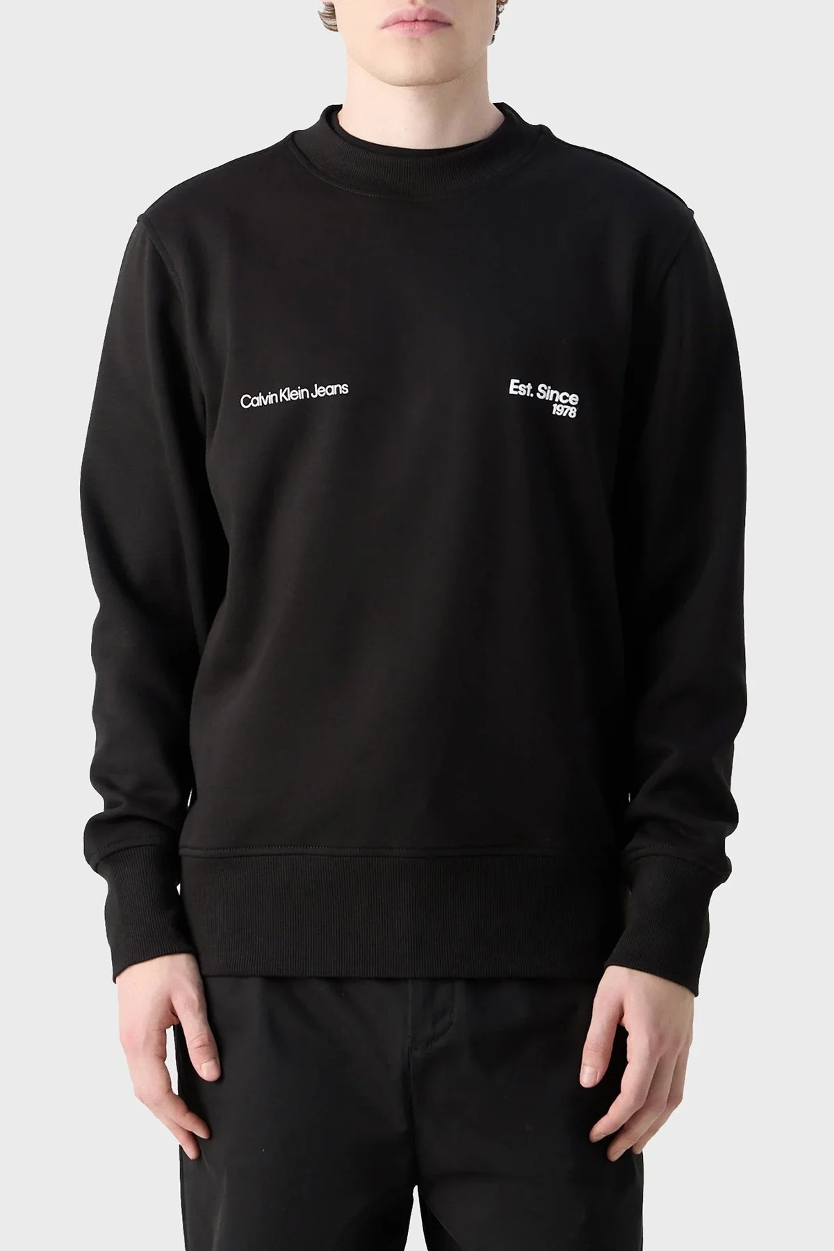 Calvin Klein Pamuklu Regular Fit Bisiklet Yaka J30J326877BEH Erkek Sweat J30J326877 BEH SİYAH - 10