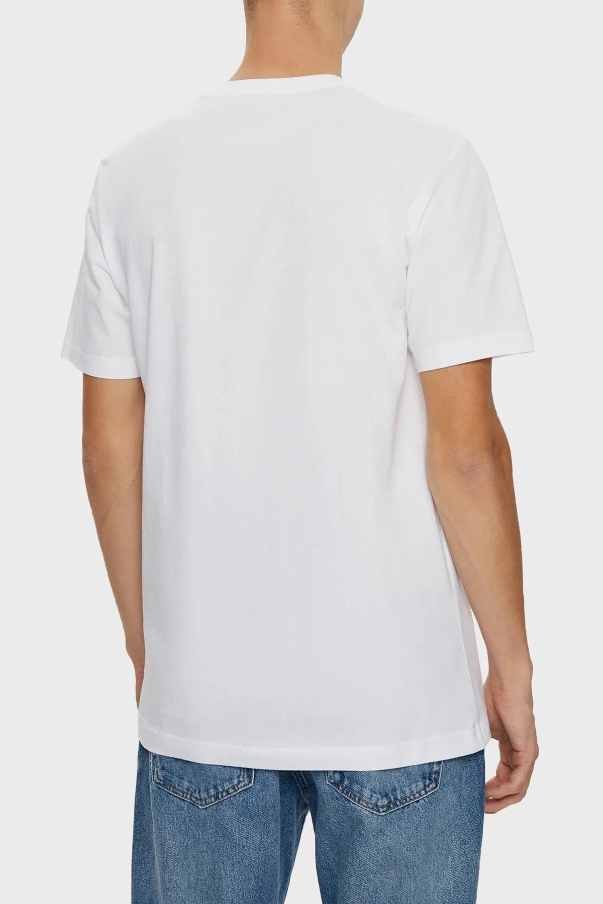 Calvin Klein Pamuklu Regular Fit Bisiklet Yaka J30J327075YAF Erkek T Shirt J30J327075 YAF BEYAZ - 2