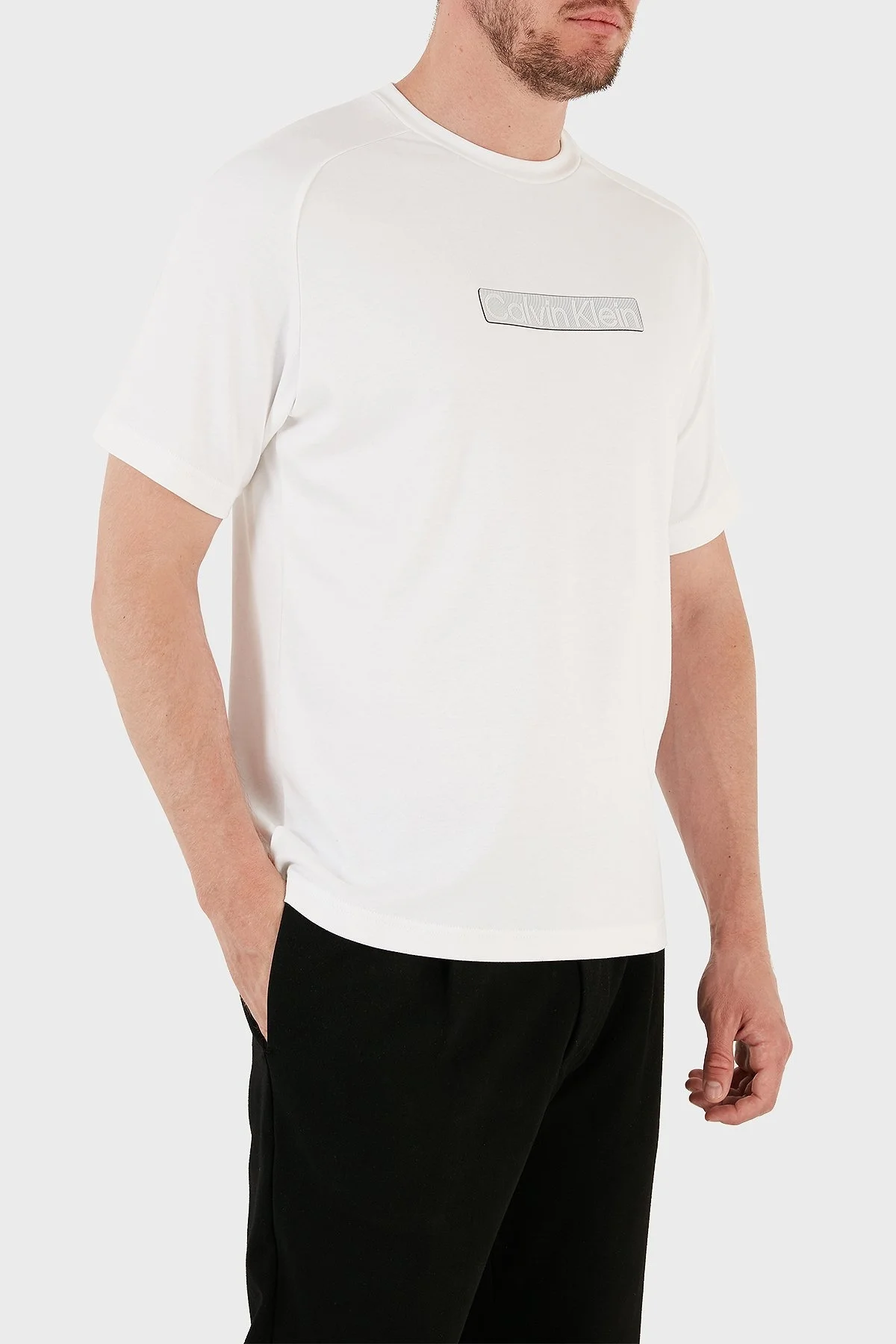 Calvin Klein Pamuklu Regular Fit Bisiklet Yaka K10K111561YAF Erkek T Shirt K10K111561 YAF BEYAZ - 3