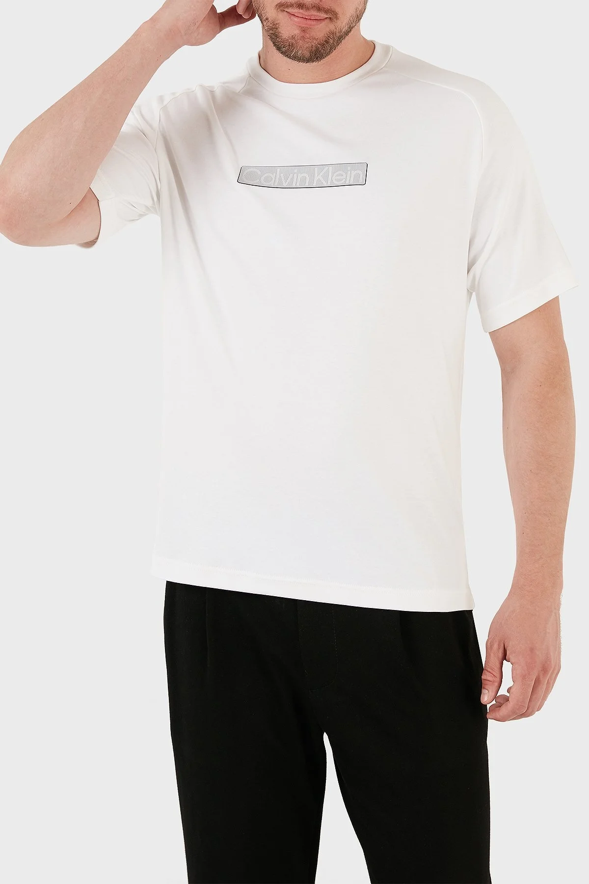 Calvin Klein Pamuklu Regular Fit Bisiklet Yaka K10K111561YAF Erkek T Shirt K10K111561 YAF BEYAZ - 4