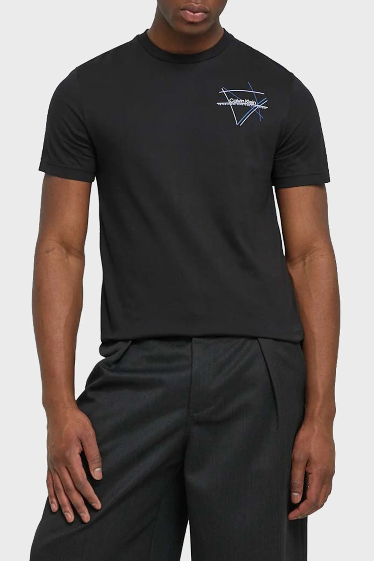 Calvin Klein Pamuklu Regular Fit Bisiklet Yaka K10K112482BEH Erkek T Shirt K10K112482 BEH SİYAH - 1