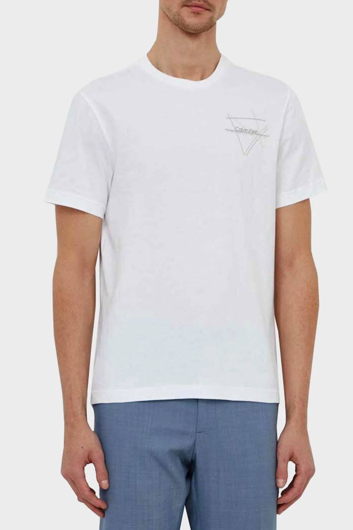 Calvin Klein Pamuklu Regular Fit Bisiklet Yaka K10K112482YAF Erkek T Shirt K10K112482 YAF BEYAZ - 1