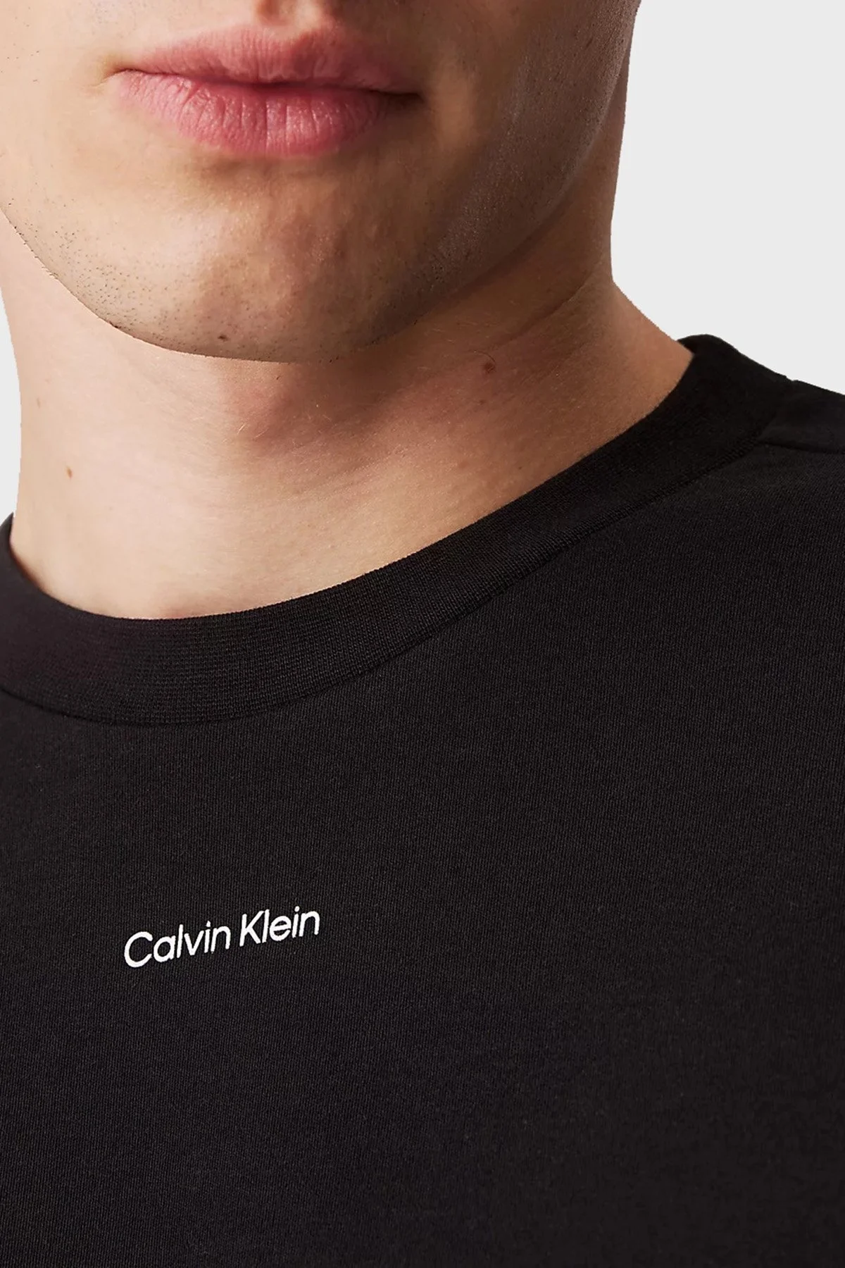 Calvin Klein Pamuklu Regular Fit Bisiklet Yaka K10K112487BEH Erkek T Shirt K10K112487 BEH SİYAH - 5