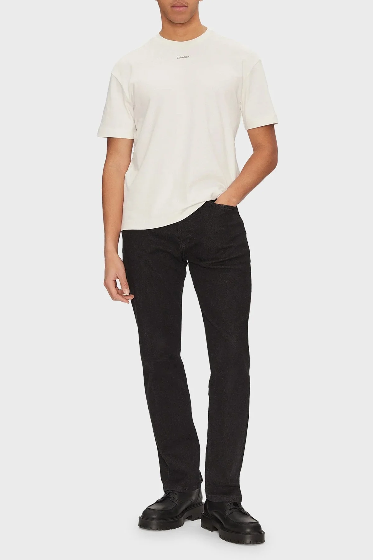 Calvin Klein Pamuklu Regular Fit Bisiklet Yaka K10K112487YAS Erkek T Shirt K10K112487 YAS BEYAZ - 7