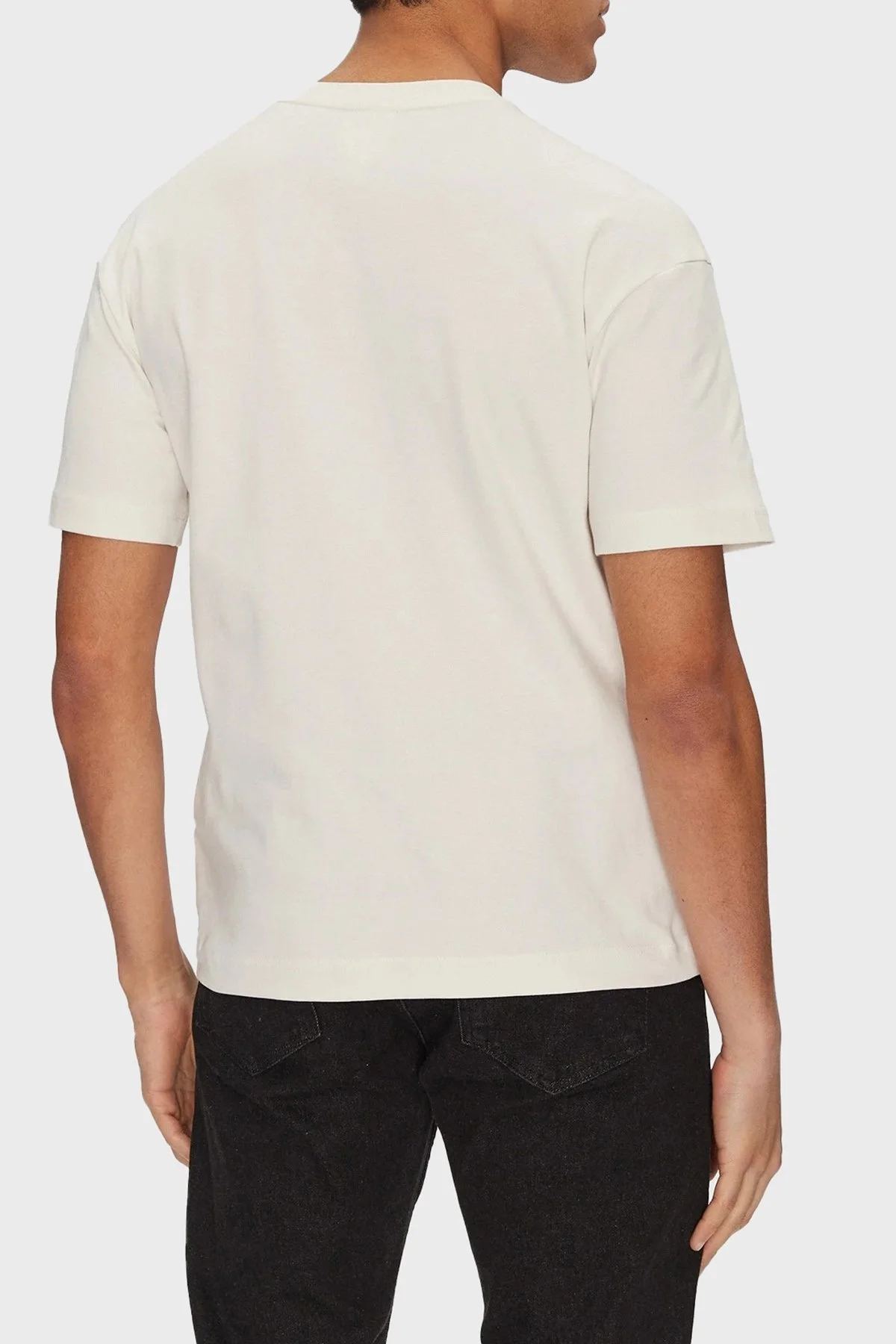 Calvin Klein Pamuklu Regular Fit Bisiklet Yaka K10K112487YAS Erkek T Shirt K10K112487 YAS BEYAZ - 8