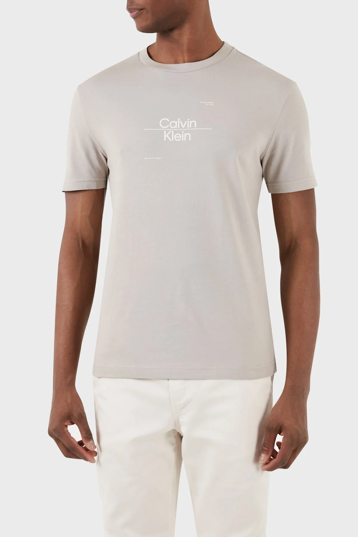 Calvin Klein Pamuklu Regular Fit Bisiklet Yaka K10K112489PAN Erkek T Shirt K10K112489 PAN GRİ - 3