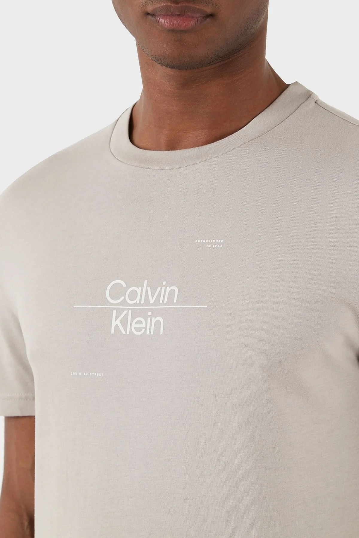 Calvin Klein Pamuklu Regular Fit Bisiklet Yaka K10K112489PAN Erkek T Shirt K10K112489 PAN GRİ - 4