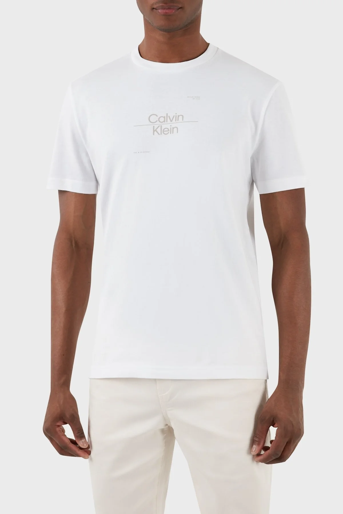Calvin Klein Pamuklu Regular Fit Bisiklet Yaka K10K112489YAF Erkek T Shirt K10K112489 YAF BEYAZ - 6