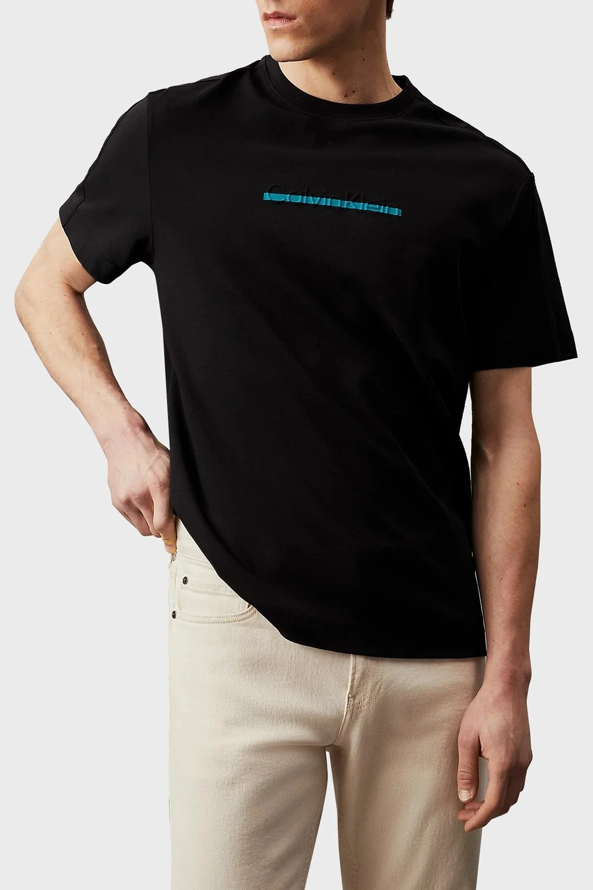Calvin Klein Pamuklu Regular Fit Bisiklet Yaka K10K112504BEH Erkek T Shirt K10K112504 BEH SİYAH - 1
