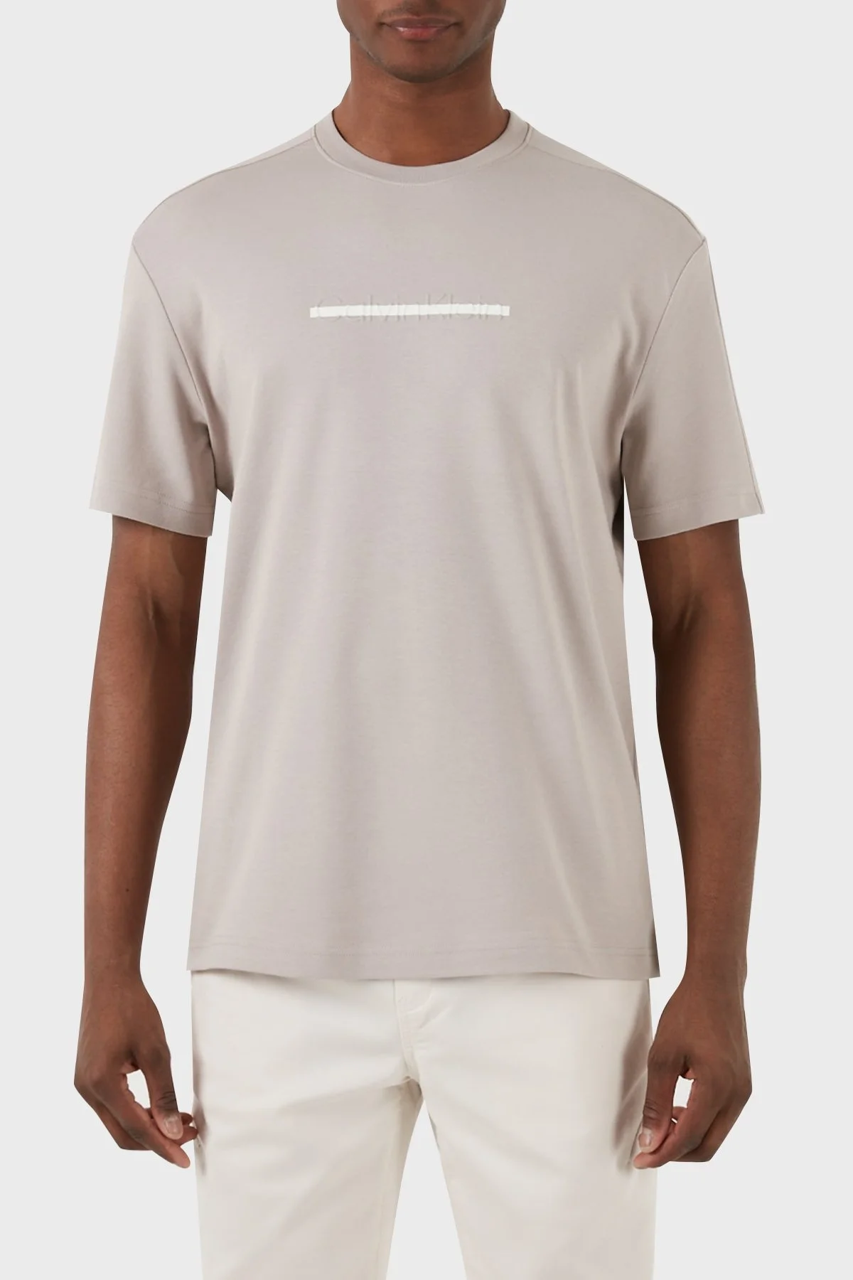 Calvin Klein Pamuklu Regular Fit Bisiklet Yaka K10K112504PAN Erkek T Shirt K10K112504 PAN GRİ - 1